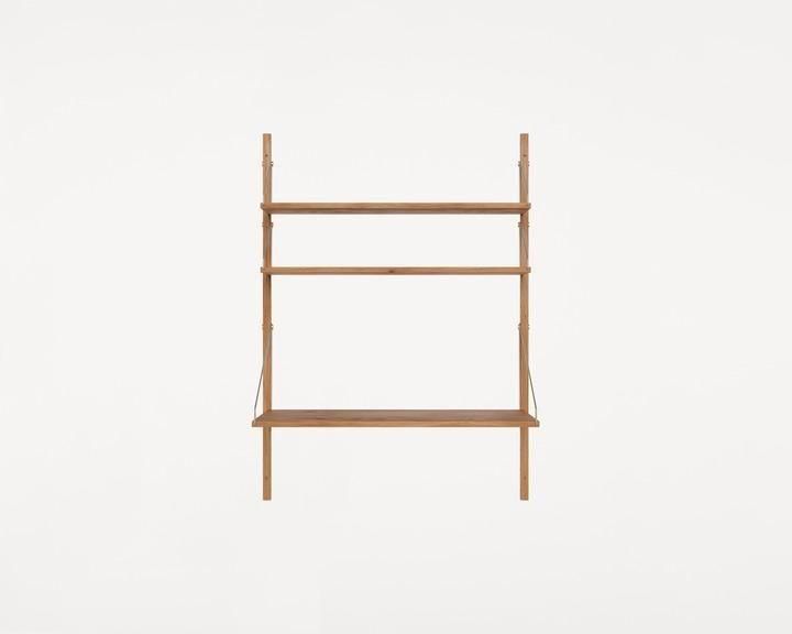Shelf Library Desk Section | Natural Oak | H114.8 / W80