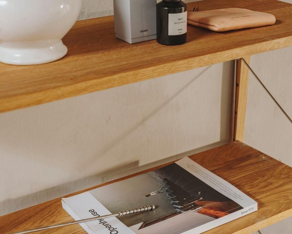 Shelf Library Single Section | Natural Oak | H185.2 / W80 (sub)