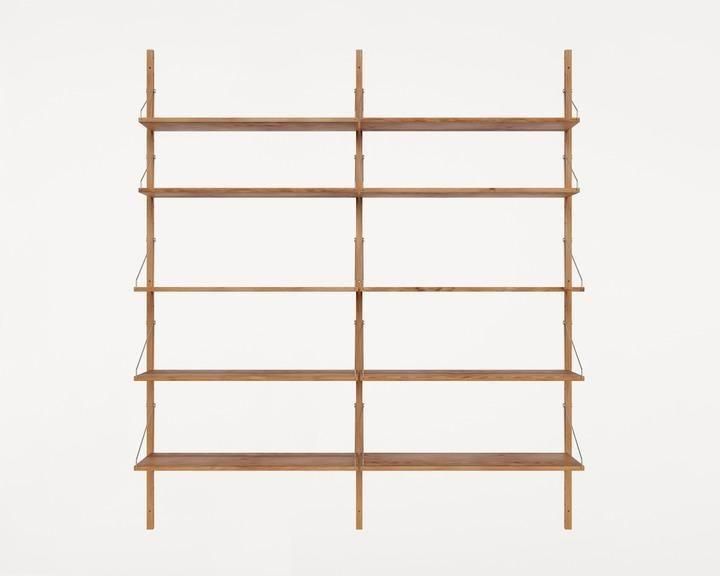 Shelf Library Double Section | Natural Oak | H185.2 / W80