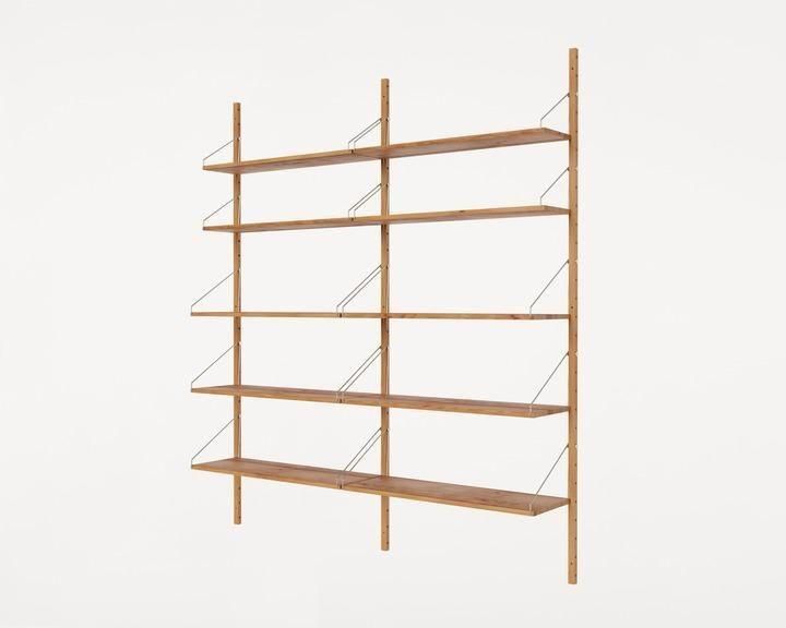 Shelf Library Double Section | Natural Oak | H185.2 / W80 (sub)