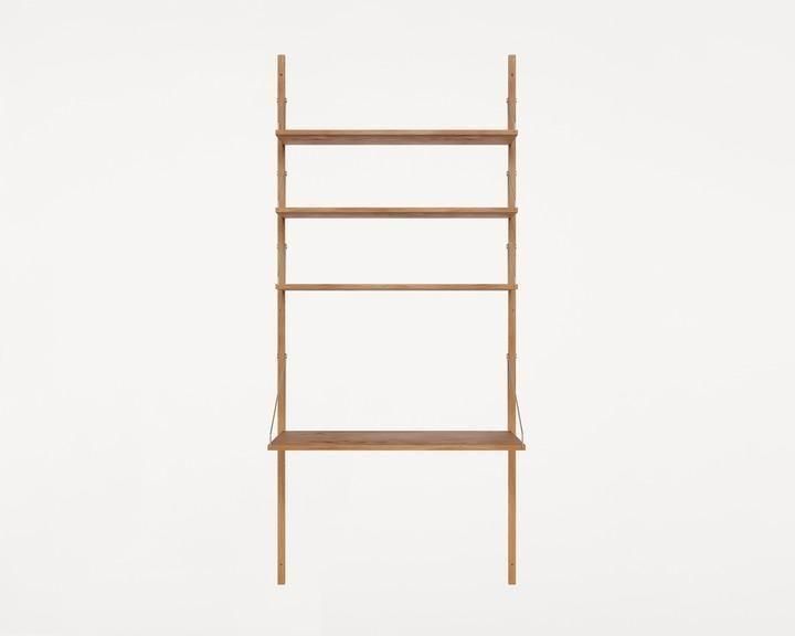 Shelf Library Desk Section | Natural Oak | H185.2 / W80