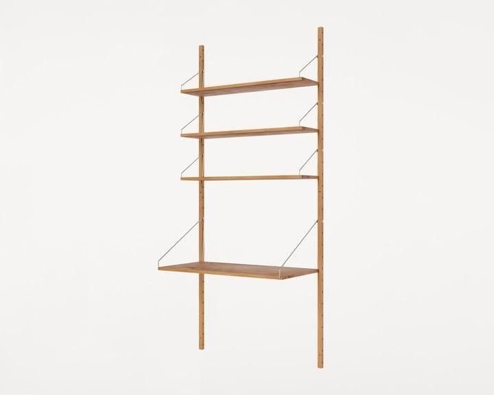 Shelf Library Desk Section | Natural Oak | H185.2 / W80 (sub)