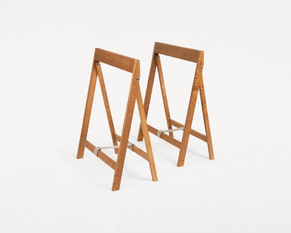 Folding Flat Trestle Table | Warm Brown Birch (sub)