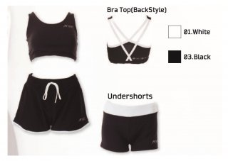 Women's 3 Items Set(Bra top/Shorts/Undershorts)