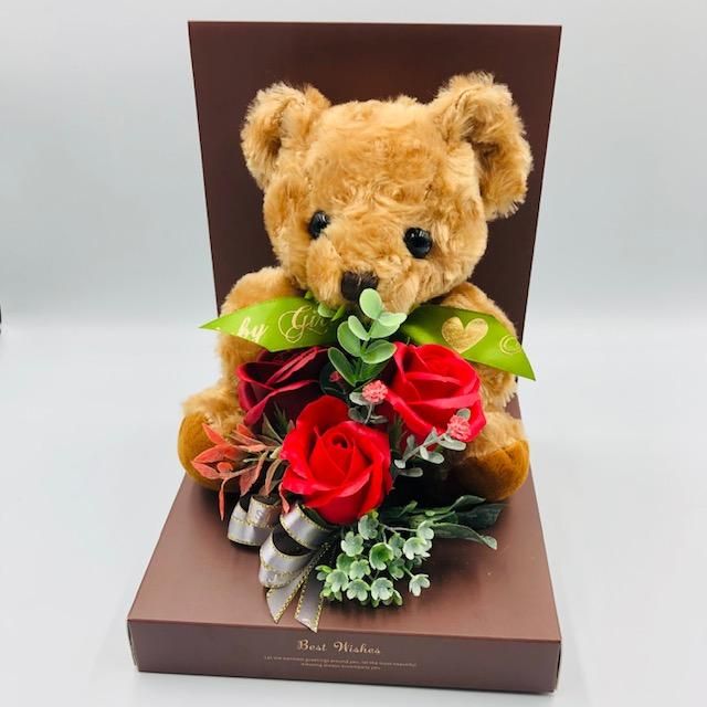 ソープフラワー シャボンフラワーくまさん小 花束 杵築のお花屋 フラワーショップまたみ