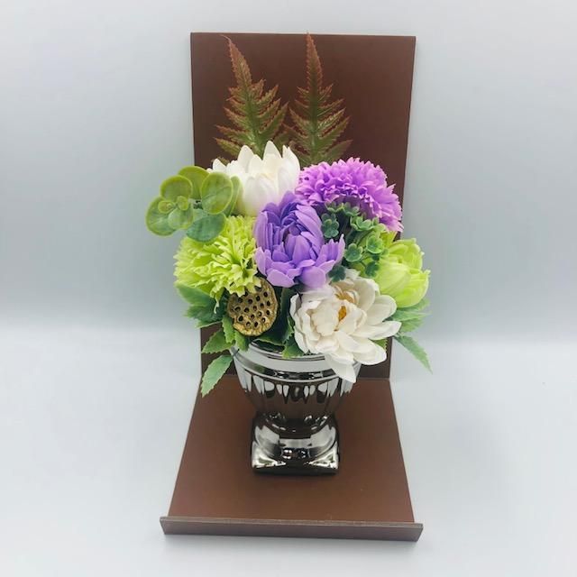 お盆ギフト 御供ソープフラワーアレンジ小 杵築のお花屋 フラワーショップまたみ