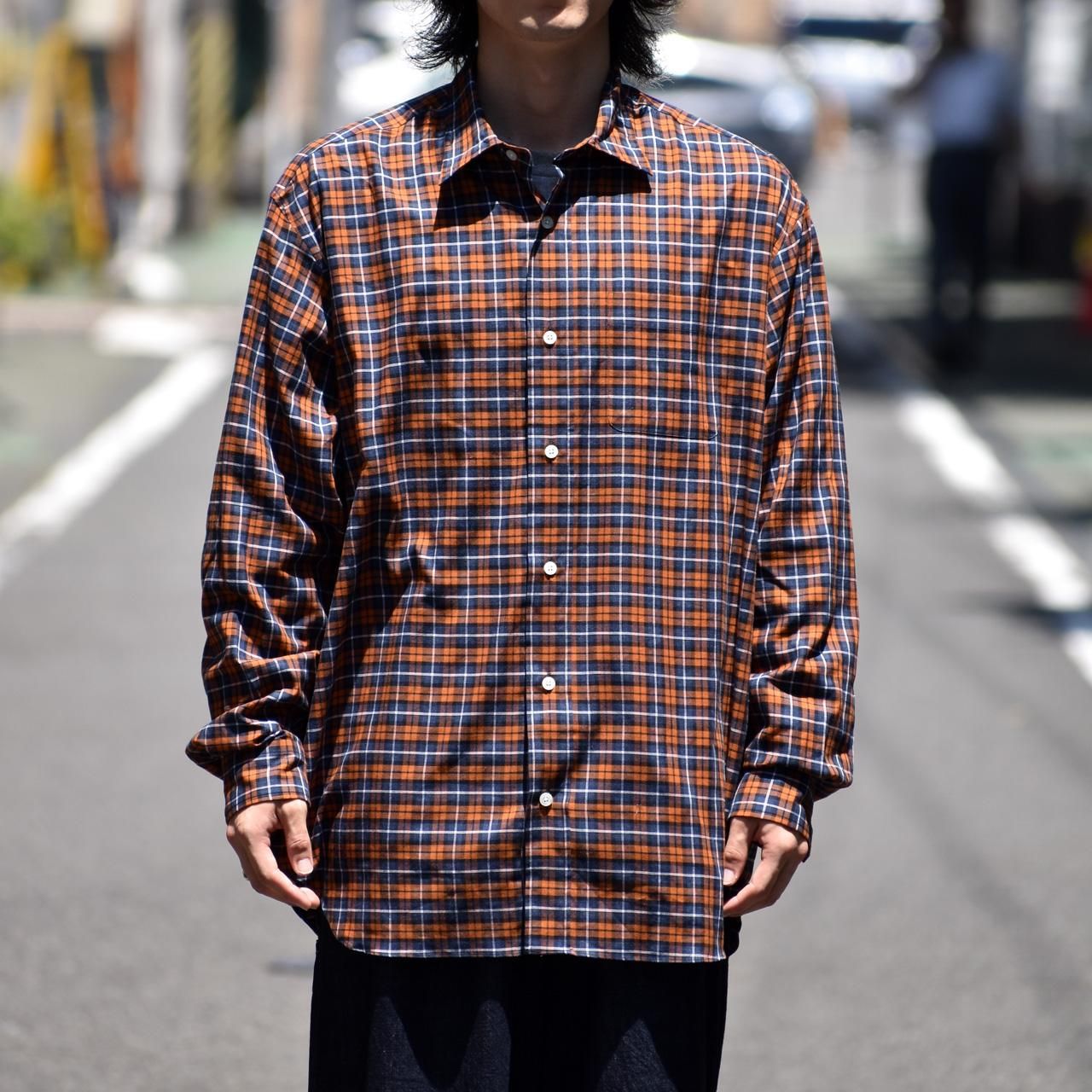 MARKAWARE (マーカウェア)|HUGE SHIRT ORANGE SOKTAS CHECK VIYELLA ...