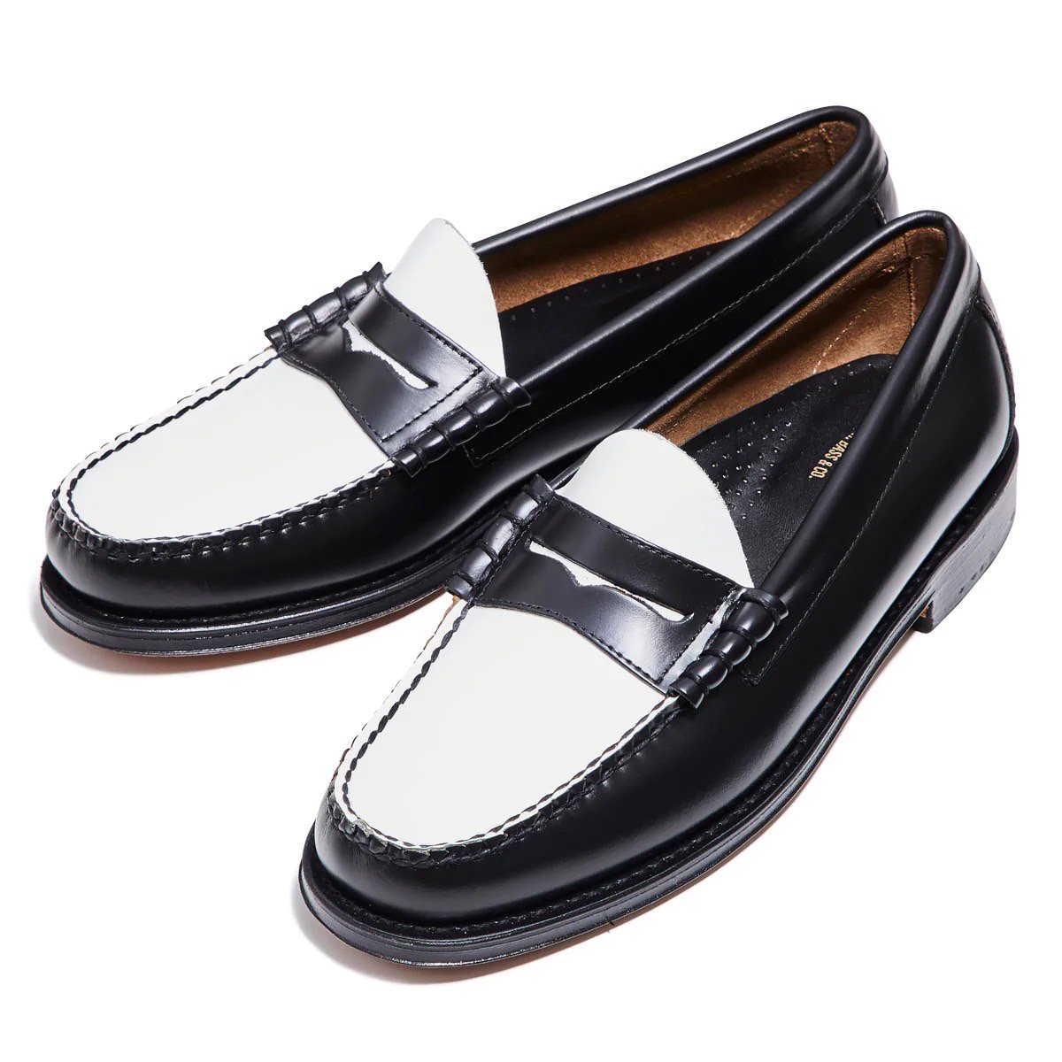 35%OFF G.H.BASS (ジーエイチバス)｜11010H WEEJUN HERITAGE LARSON MOC PENNY BLACK & WHITE LEATHER SOLE