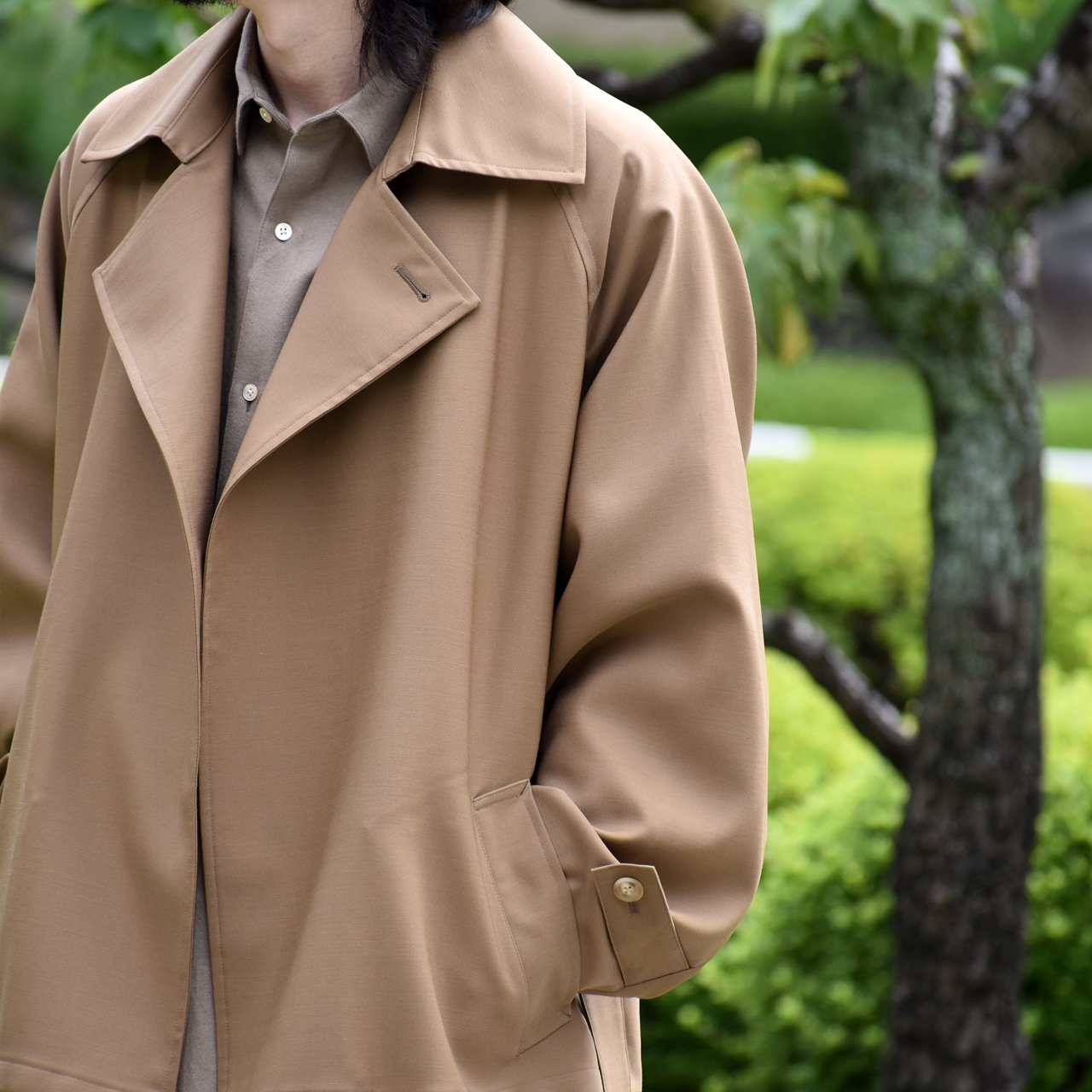Blanc YM short trench coat・gray 22AW | myglobaltax.com