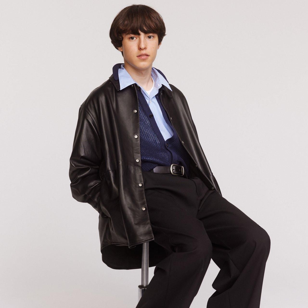 50%OFF UNIVERSAL PRODUCTS (˥Сץ)LEATHER SHIRTS JACKET BLACK