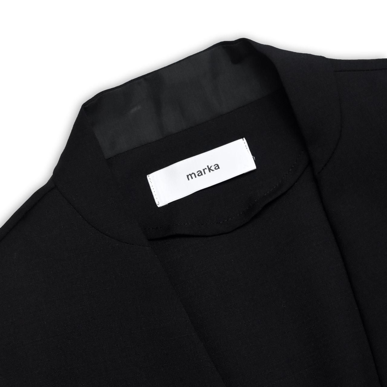 marka (マーカ)|LAPELLESS SHIRT JACKET BLACK 正規取扱店 通販サイト