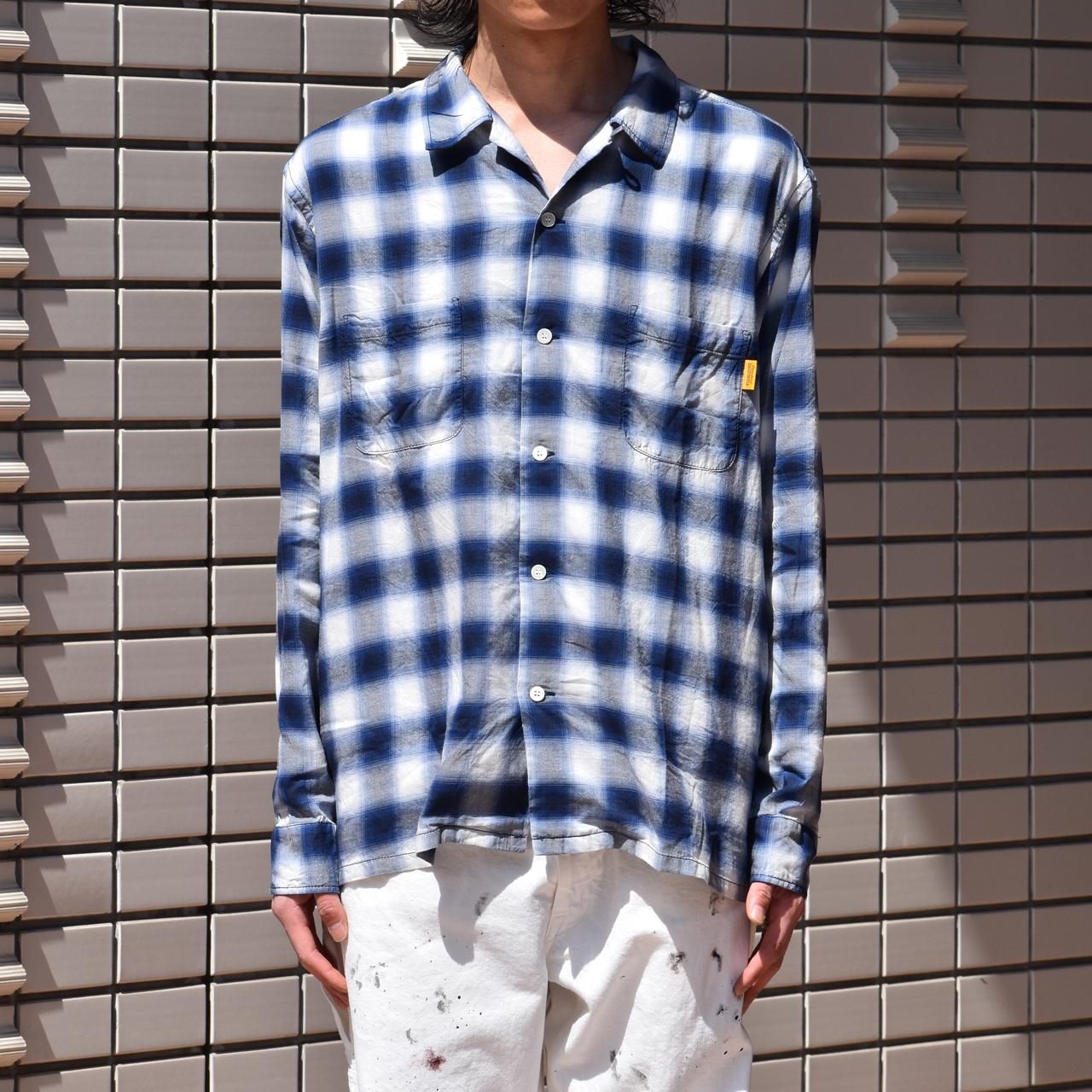 STANDARD CALIFORNIA (スタンダード カリフォルニア)｜Ombre Check Shirt Blue (オンブレーチェックシャツ  ブラック) 正規取扱店 通販サイト