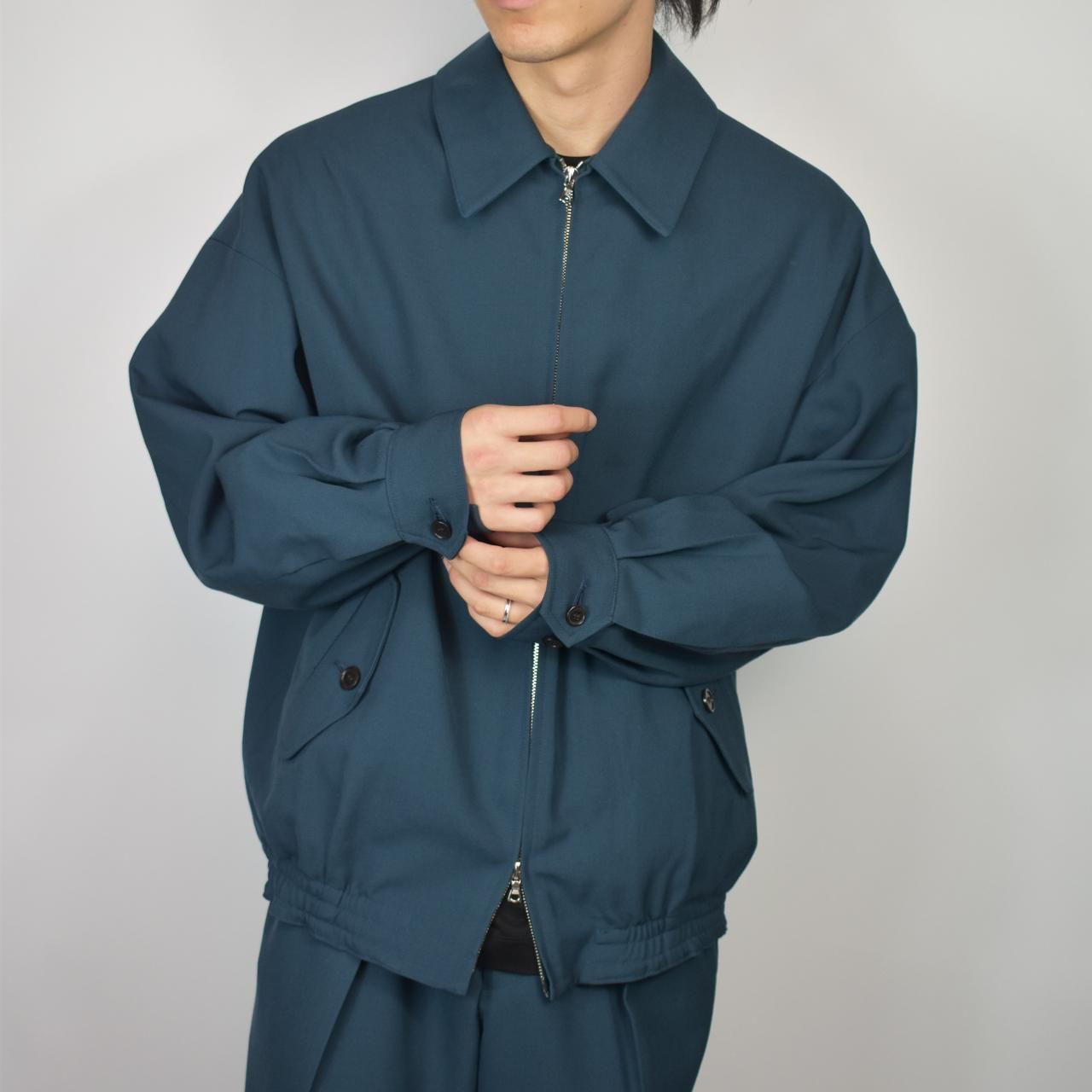 MARKAWARE (マーカウェア)23FW/秋冬 WIDE SPORTS JACKET GREEN -ORGANIC WOOL SURVIVAL CLOTH-