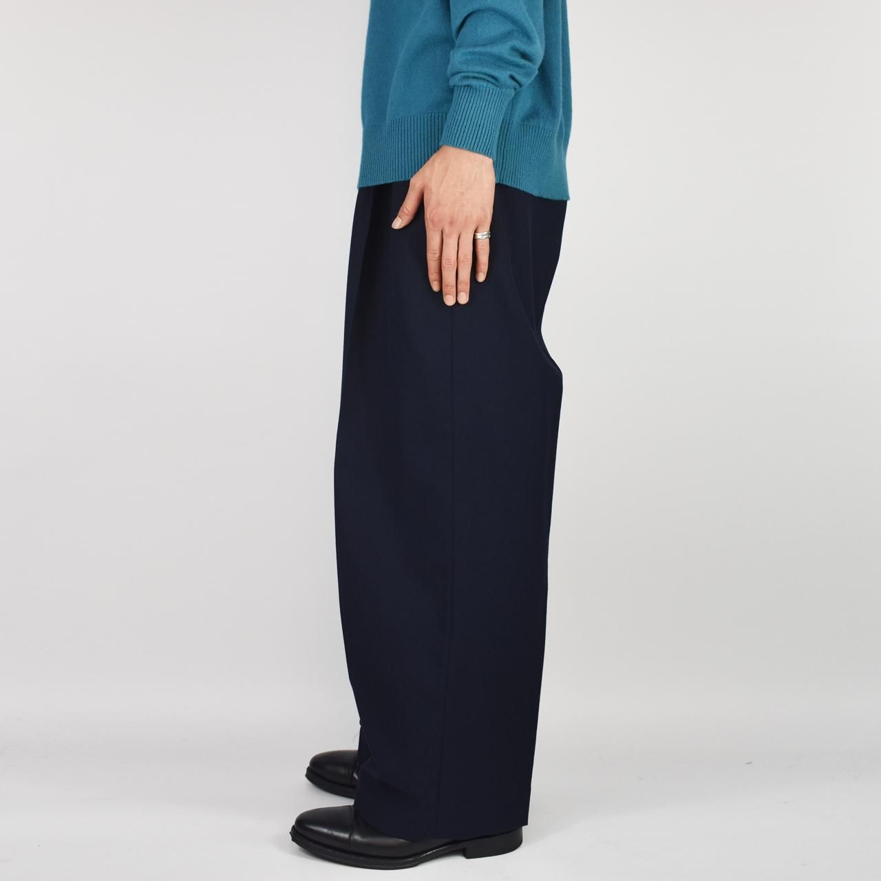 MARKAWARE (マーカウェア)｜DOUBLE PLEATED TROUSERS NAVY 正規取扱店 ...