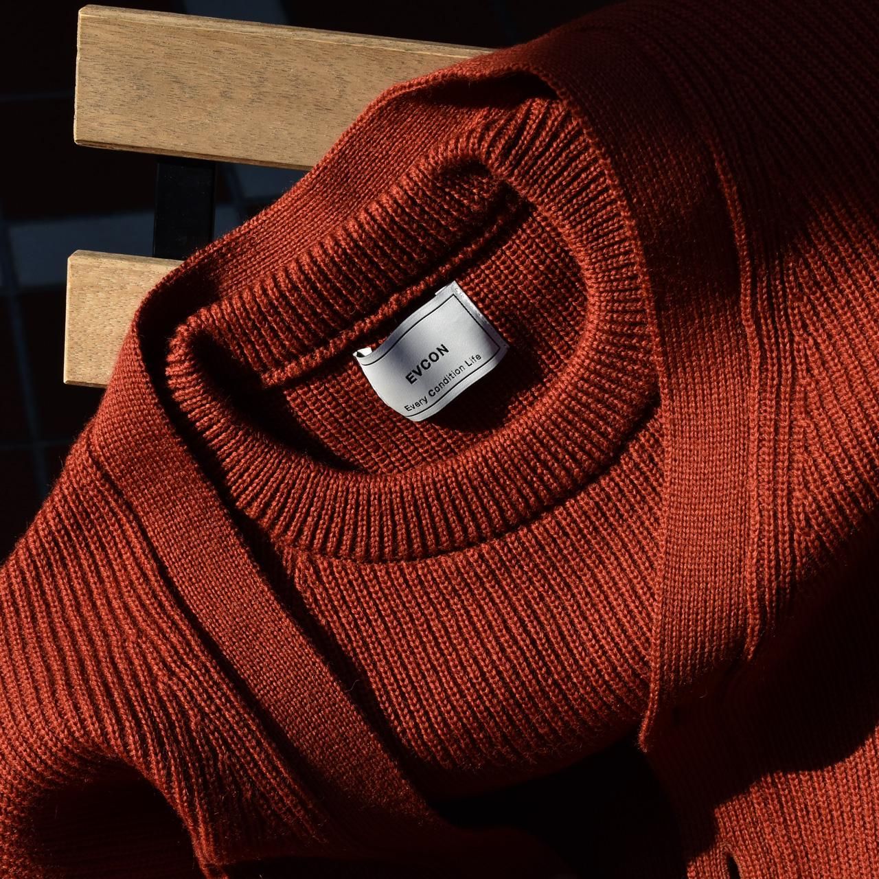 EVCON (エビコン)｜WOOL LOW GAGE CREW NECK ORANGE