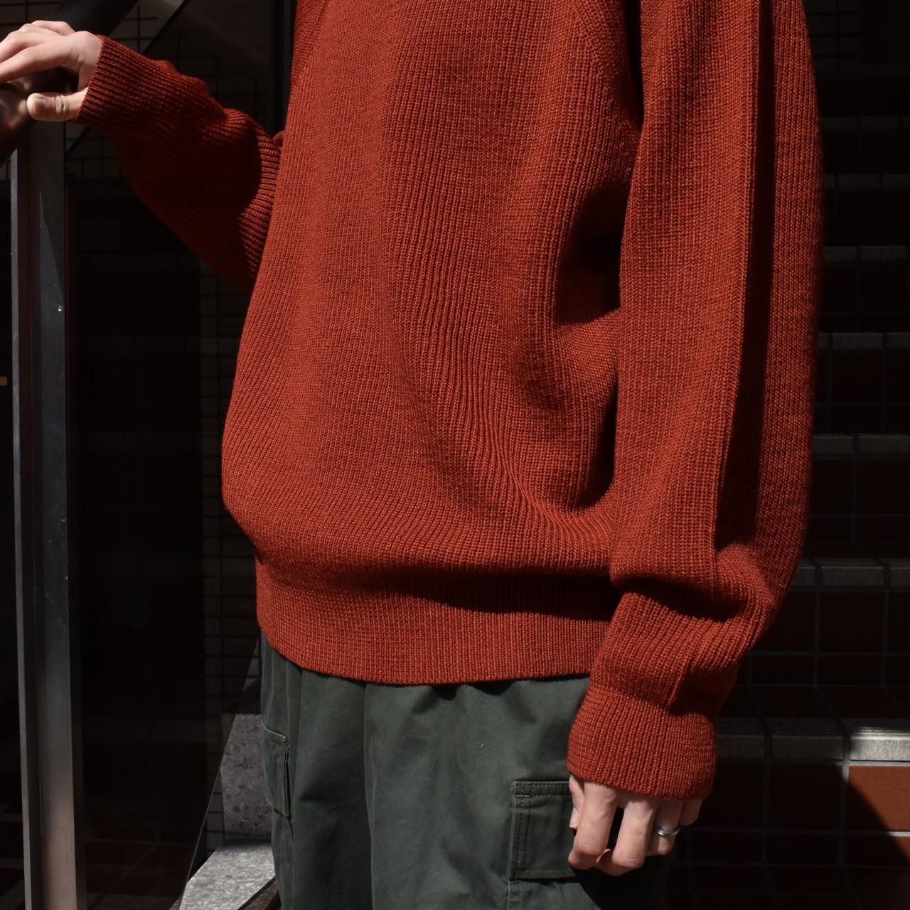 EVCON (エビコン)｜WOOL LOW GAGE CREW NECK ORANGE