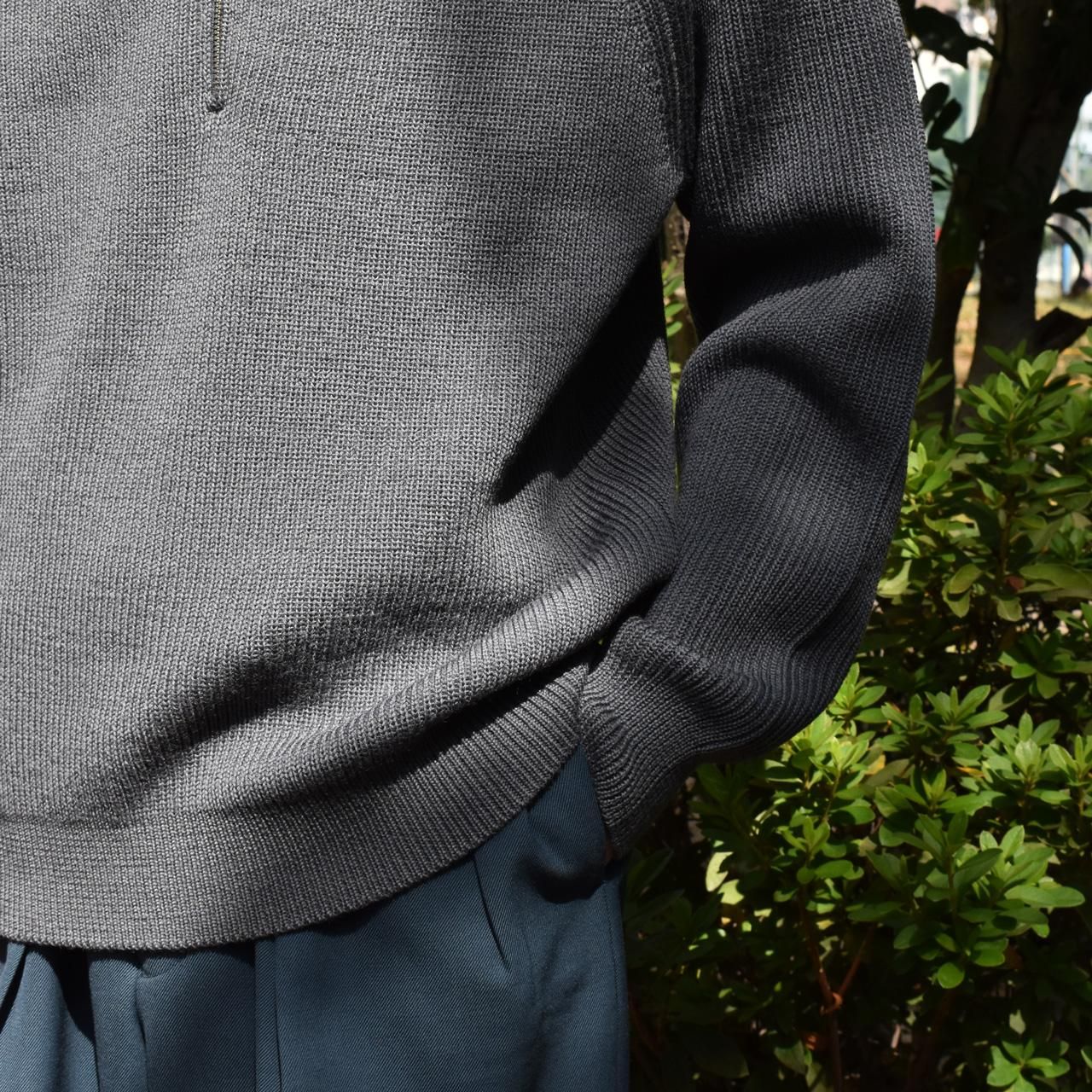 EVCON (エビコン)｜WOOL LOW GAGE HALF ZIP DARK GRAY