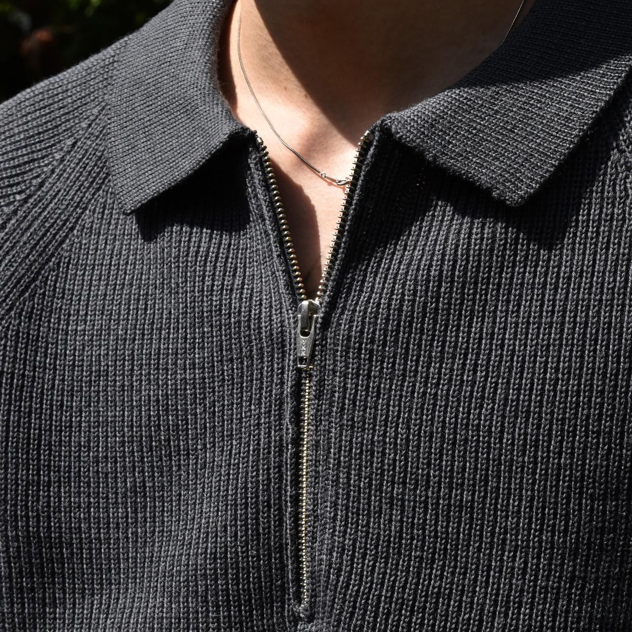 EVCON (エビコン)｜WOOL LOW GAGE HALF ZIP DARK GRAY