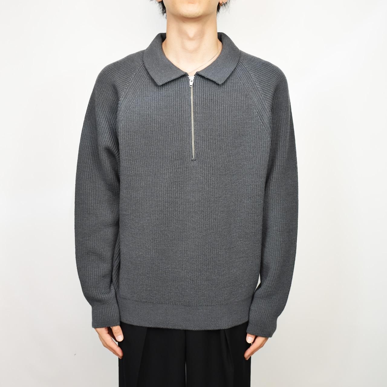 EVCON (エビコン)｜WOOL LOW GAGE HALF ZIP DARK GRAY