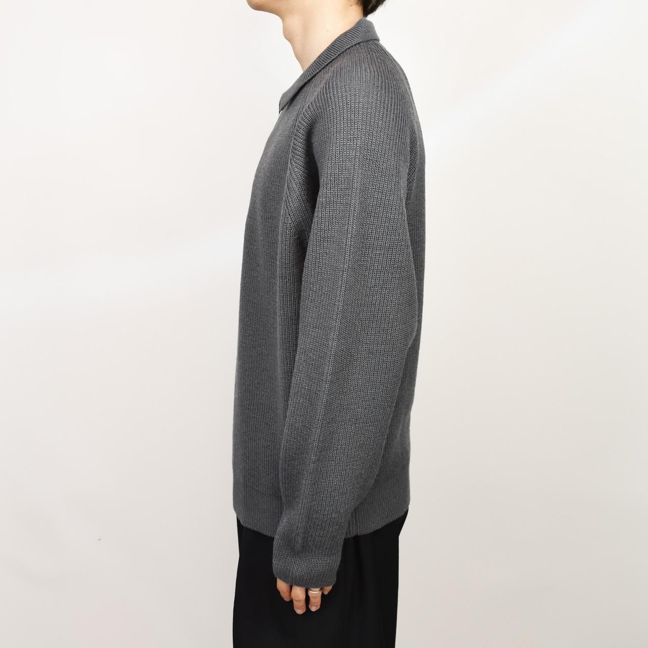 EVCON (エビコン)｜WOOL LOW GAGE HALF ZIP DARK GRAY