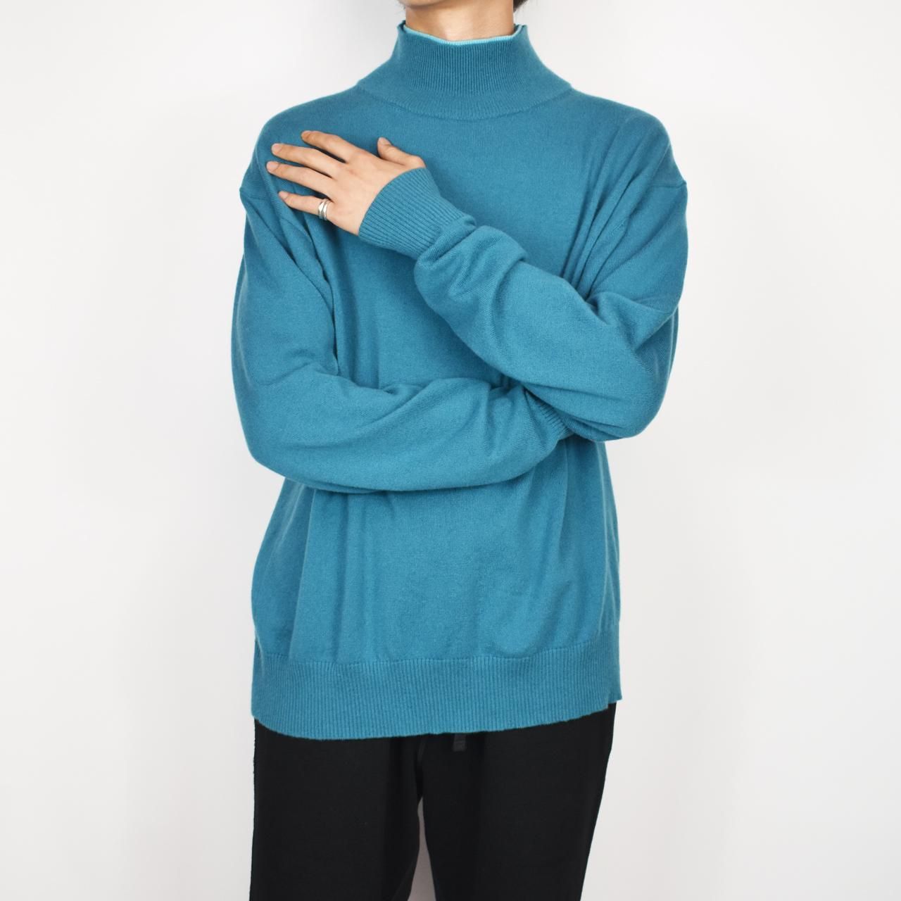 MARKAWARE (マーカウェア)｜CASHMERE DOUBLE TURTLE NECK BLUE 正規 ...