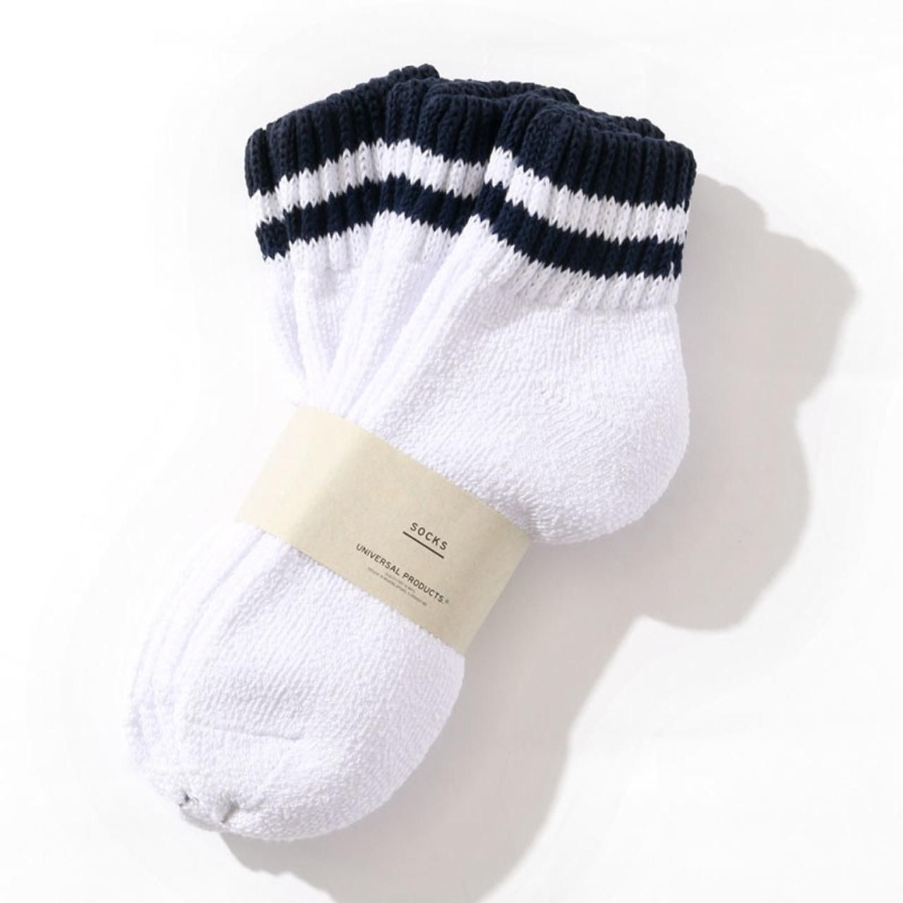UNIVERSAL PRODUCTS (ユニバーサルプロダクツ)｜3P PILE SOCKS NAVY LINE