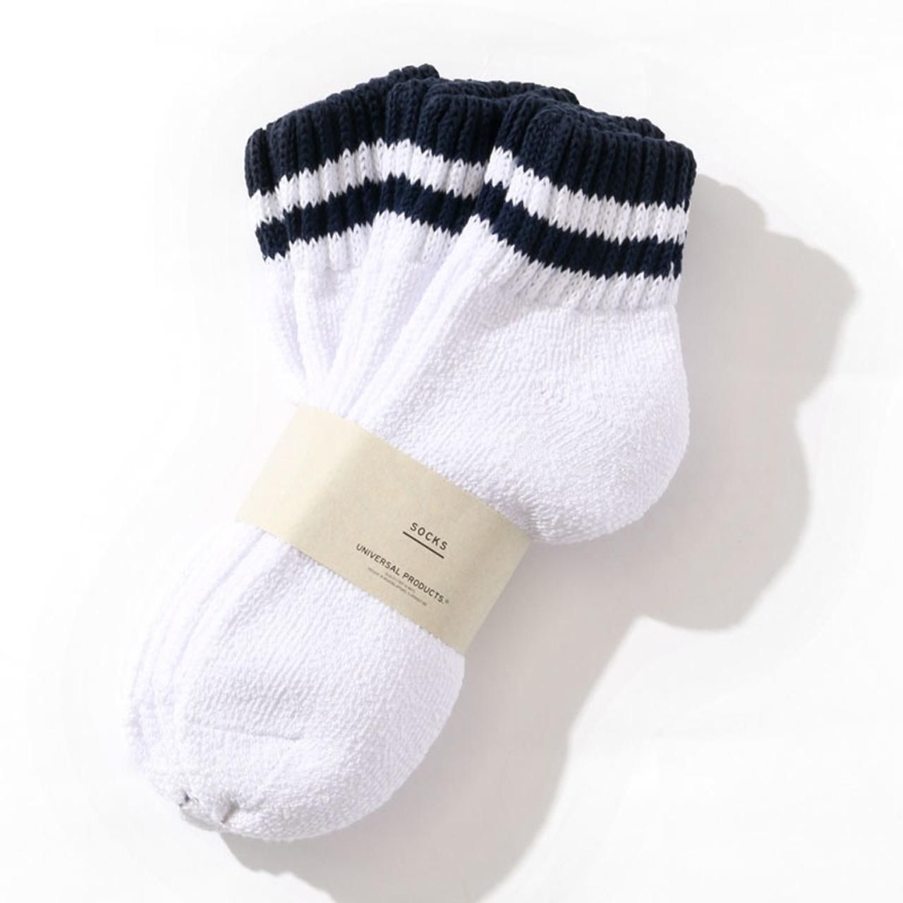 UNIVERSAL PRODUCTS (˥Сץ)3P PILE SOCKS NAVY LINE