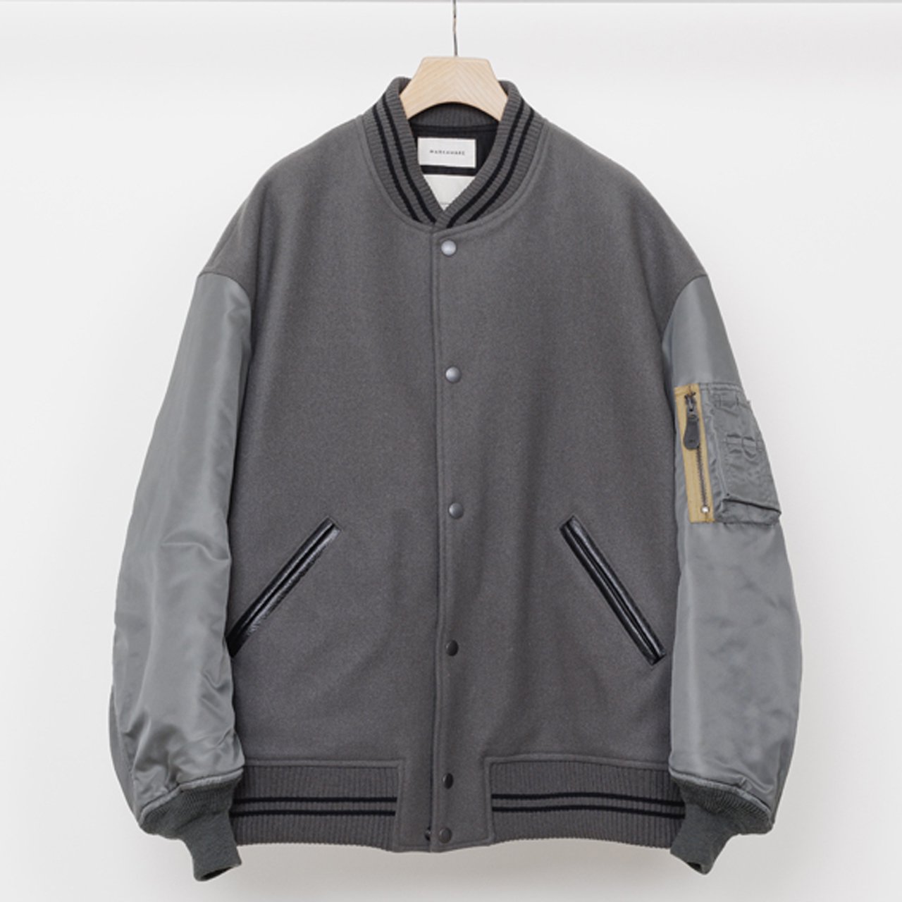 40%OFF MARKAWARE (ޡ)VARSITY JACKET BLUE GRAY -ORGANIC WOOL MELTON-