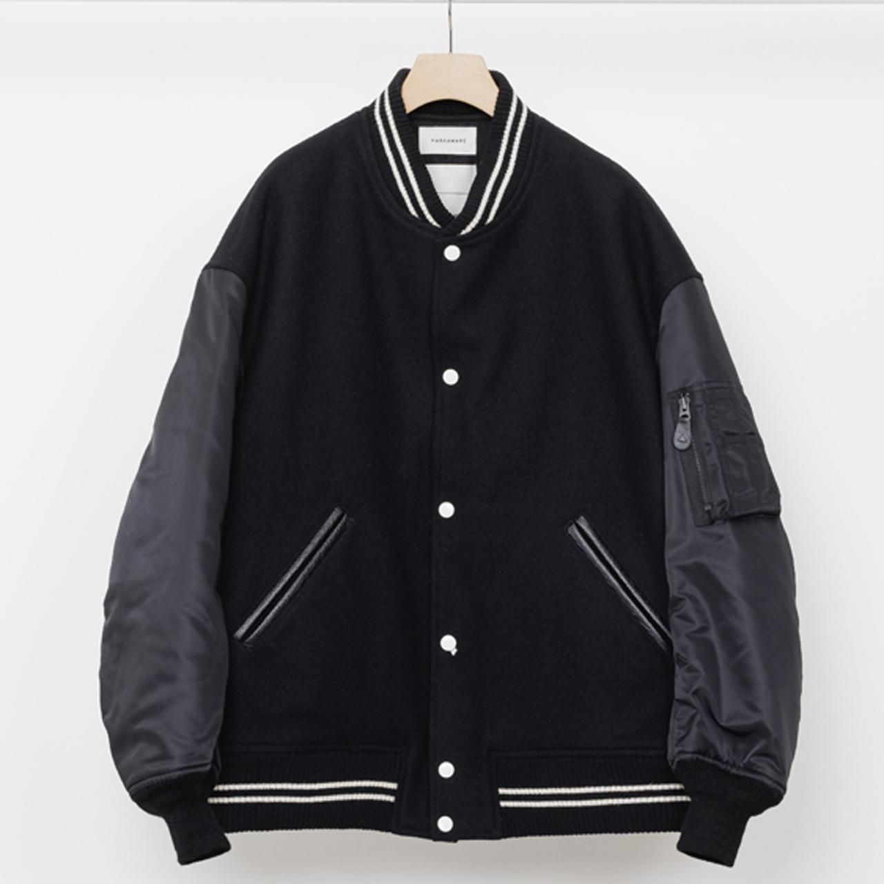 MARKAWARE (マーカウェア) 23AW/秋冬
VARSITY JACKET BLACK -ORGANIC WOOL MELTON-
