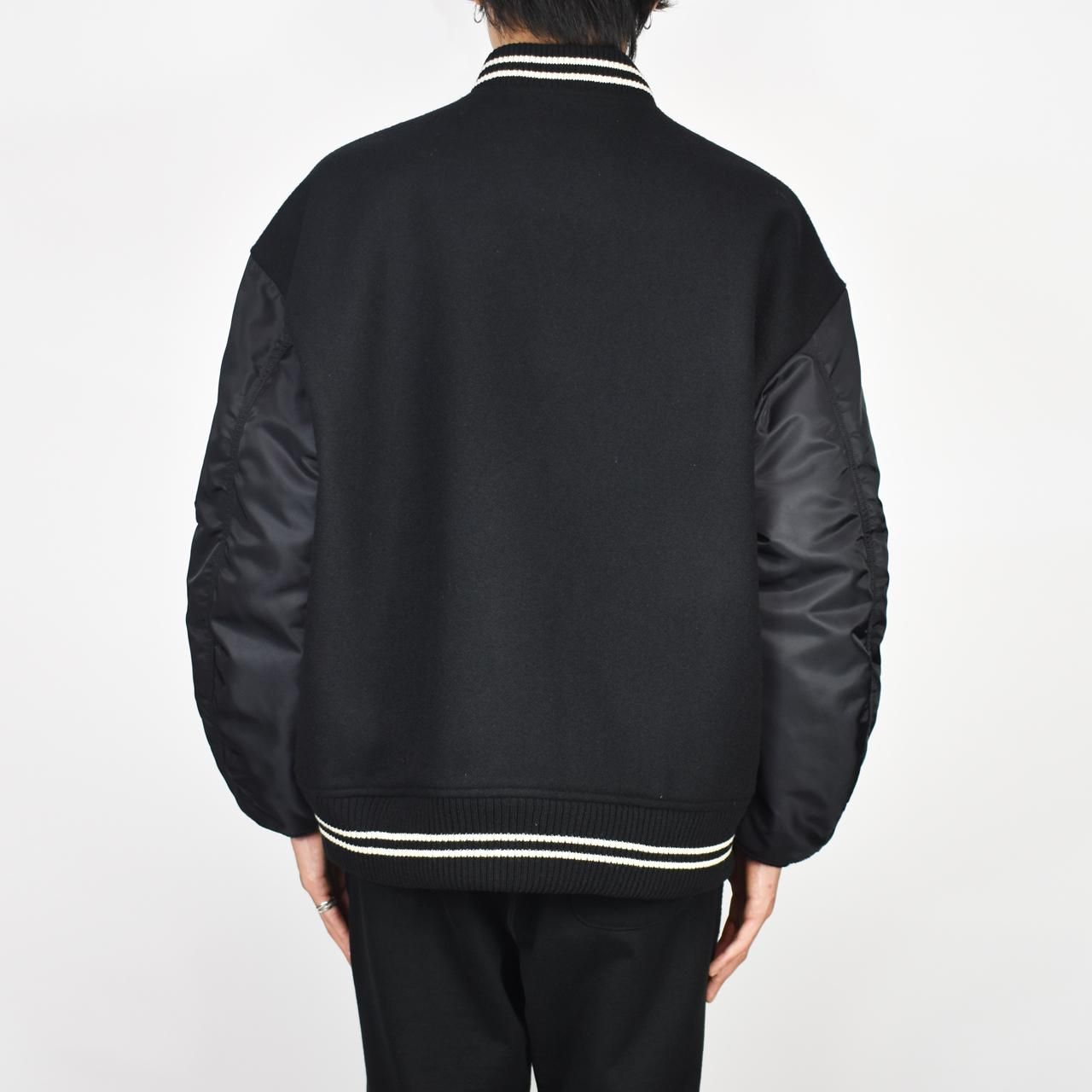 MARKAWARE (マーカウェア) 23AW/秋冬
VARSITY JACKET BLACK -ORGANIC WOOL MELTON-
