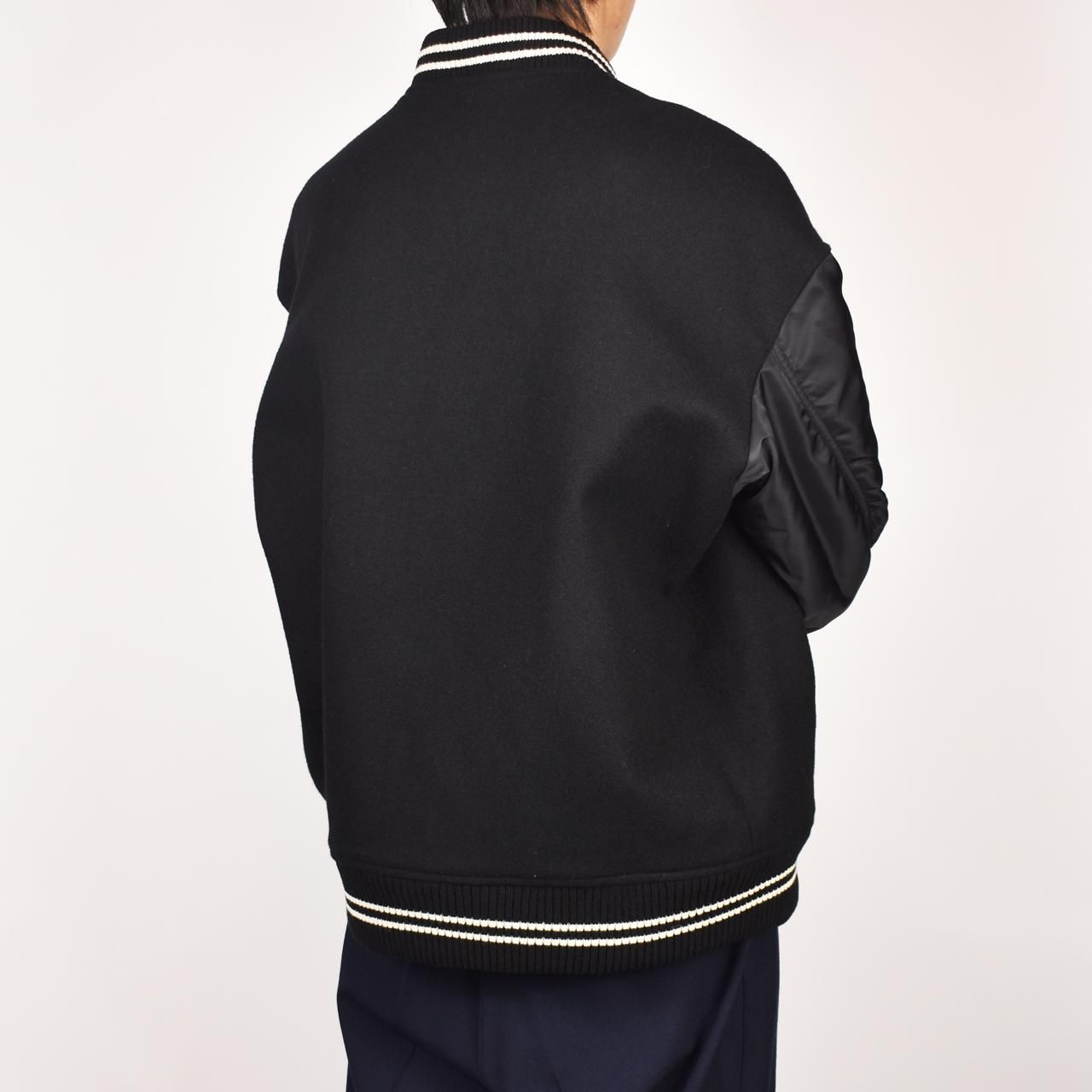 MARKAWARE (マーカウェア) 23AW/秋冬
VARSITY JACKET BLACK -ORGANIC WOOL MELTON-
