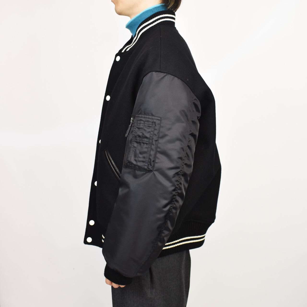 MARKAWARE (マーカウェア) 23AW/秋冬
VARSITY JACKET BLACK -ORGANIC WOOL MELTON-
