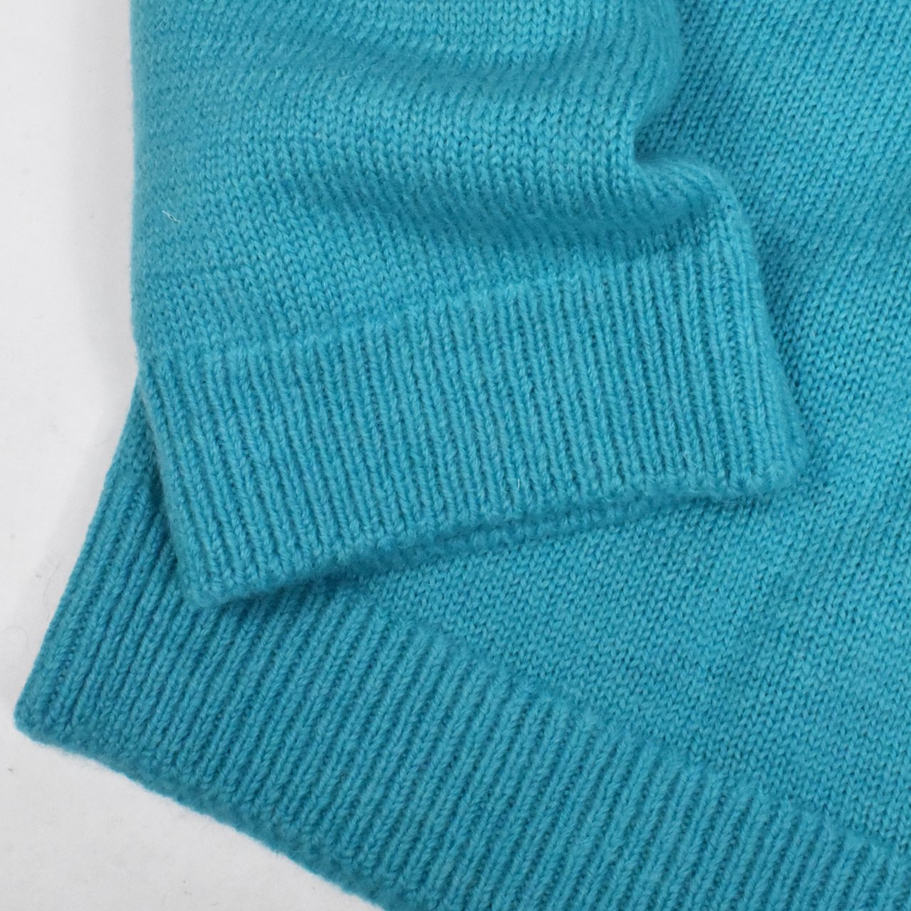 50%OFF Blanc YM (ブランワイエム)｜Wool Knit Skipper Shirt Turquoise Blue