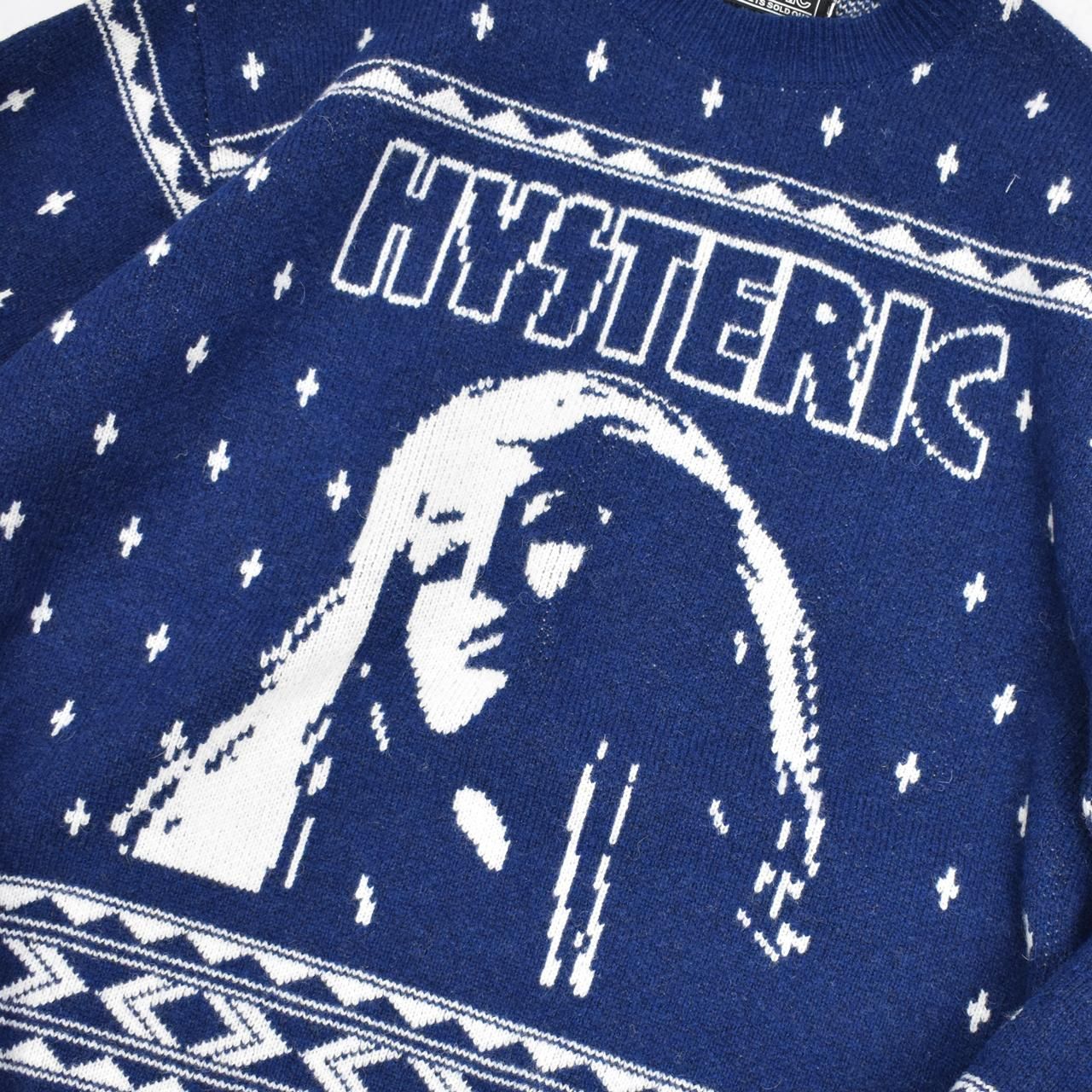 HYSTERIC GLAMOUR (ヒステリックグラマー)23FW/秋冬 HYS NORDIC ジャガードセーター ネイビー