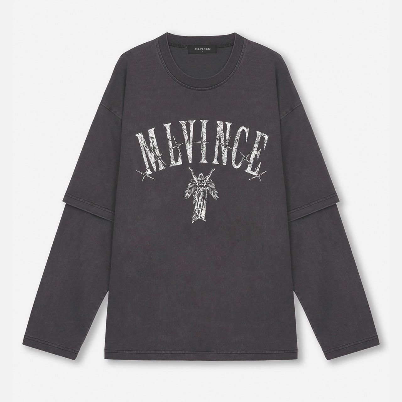 MLVINCE (メルヴィンス) | SEVEN STARS LAYERED L/S TEE WASHED BLACK