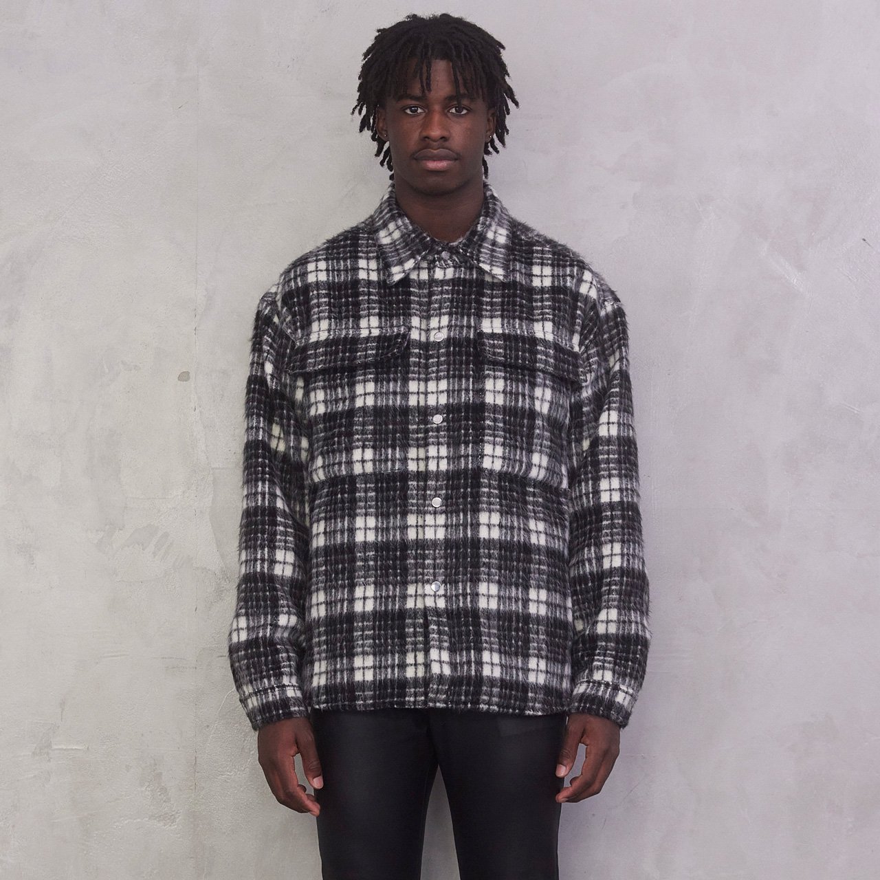 MLVINCE(メルヴィンス)｜OVERSIZED CHECK JACKET BLACK 正規取扱店 