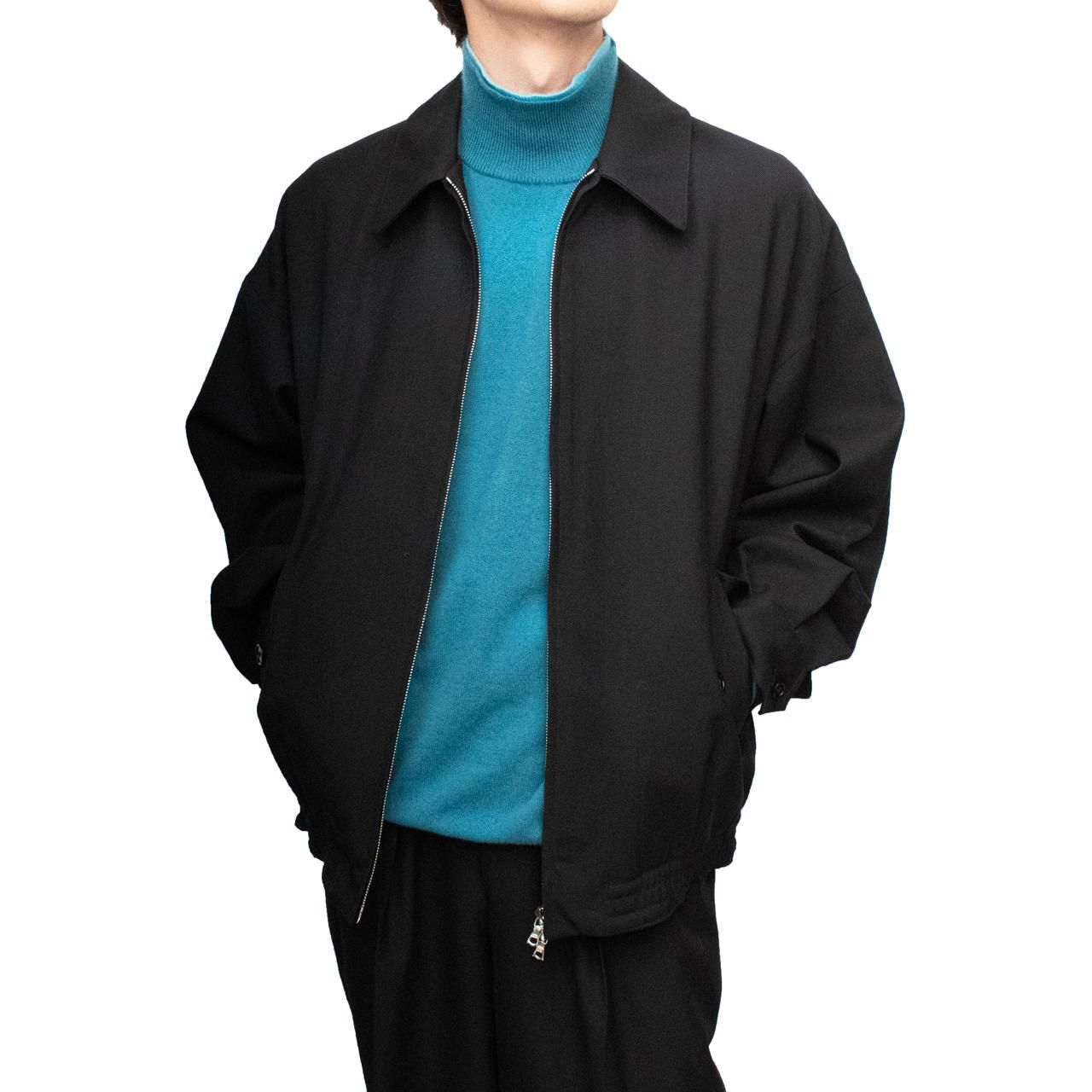 MARKAWARE (マーカウェア)23FW/秋冬 WIDE SPORTS JACKET BLACK -ORGANIC WOOL SURVIVAL CLOTH-