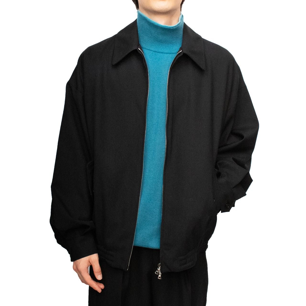 MARKAWARE (マーカウェア)23FW/秋冬 WIDE SPORTS JACKET BLACK -ORGANIC WOOL SURVIVAL CLOTH-