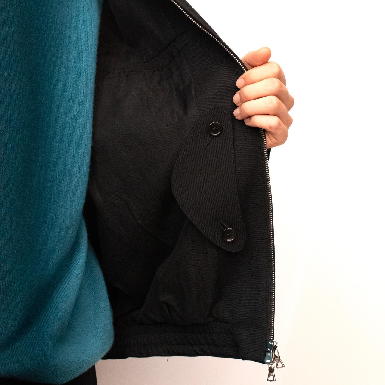 MARKAWARE (マーカウェア)23FW/秋冬 WIDE SPORTS JACKET BLACK -ORGANIC WOOL SURVIVAL CLOTH-