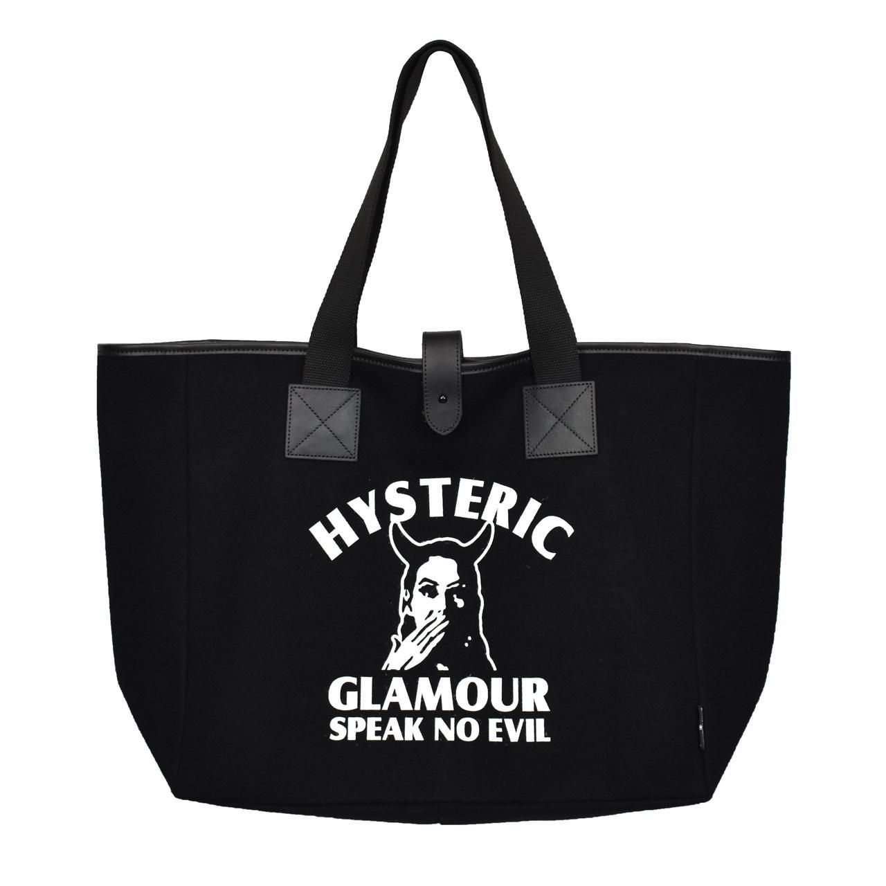 HYSTERIC GLAMOUR (ヒステリックグラマー)23FW/秋冬 SPEAK NO EVIL トートバッグ ブラック
