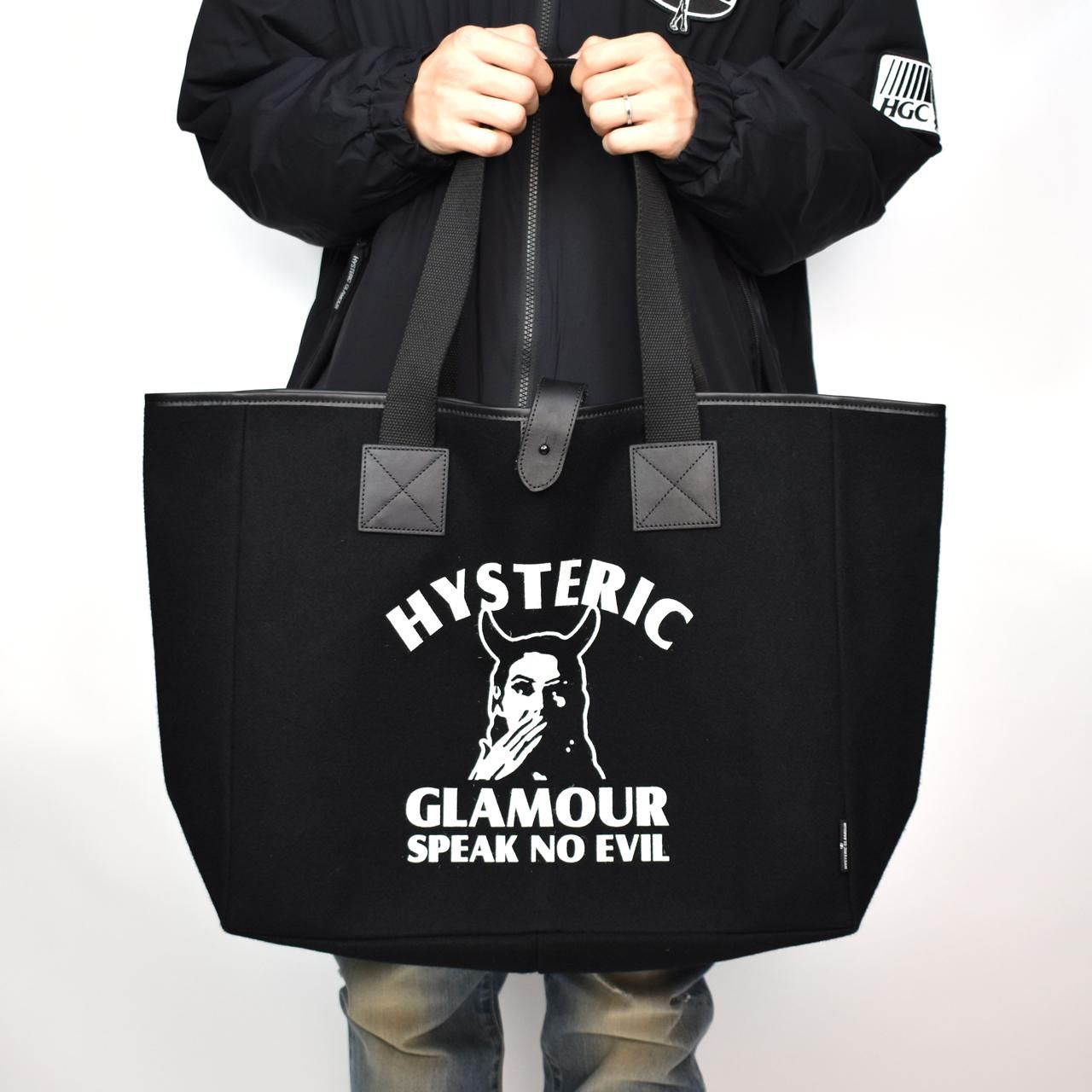 HYSTERIC GLAMOUR (ヒステリックグラマー)23FW/秋冬 SPEAK NO EVIL トートバッグ ブラック
