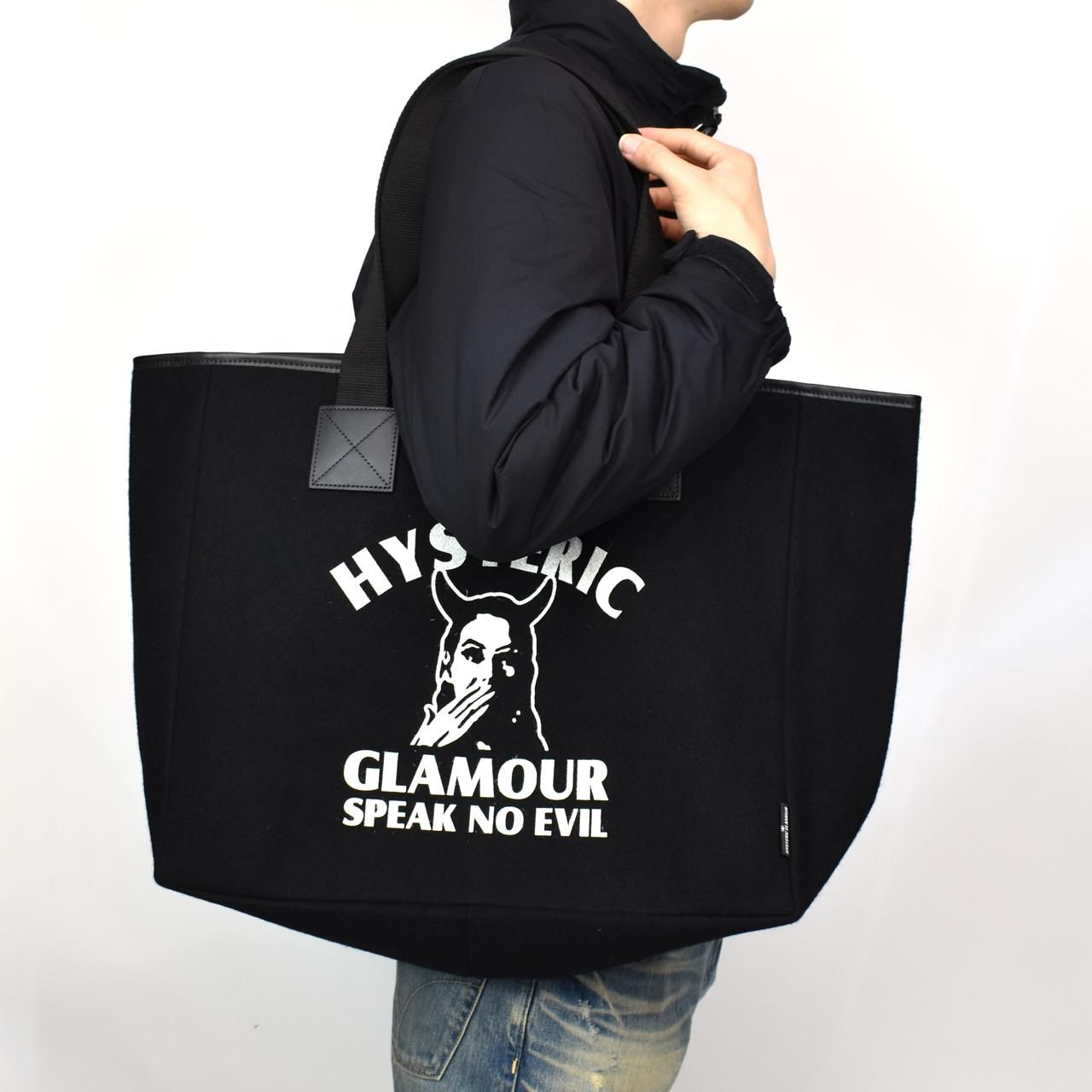 HYSTERIC GLAMOUR (ヒステリックグラマー)23FW/秋冬 SPEAK NO EVIL トートバッグ ブラック
