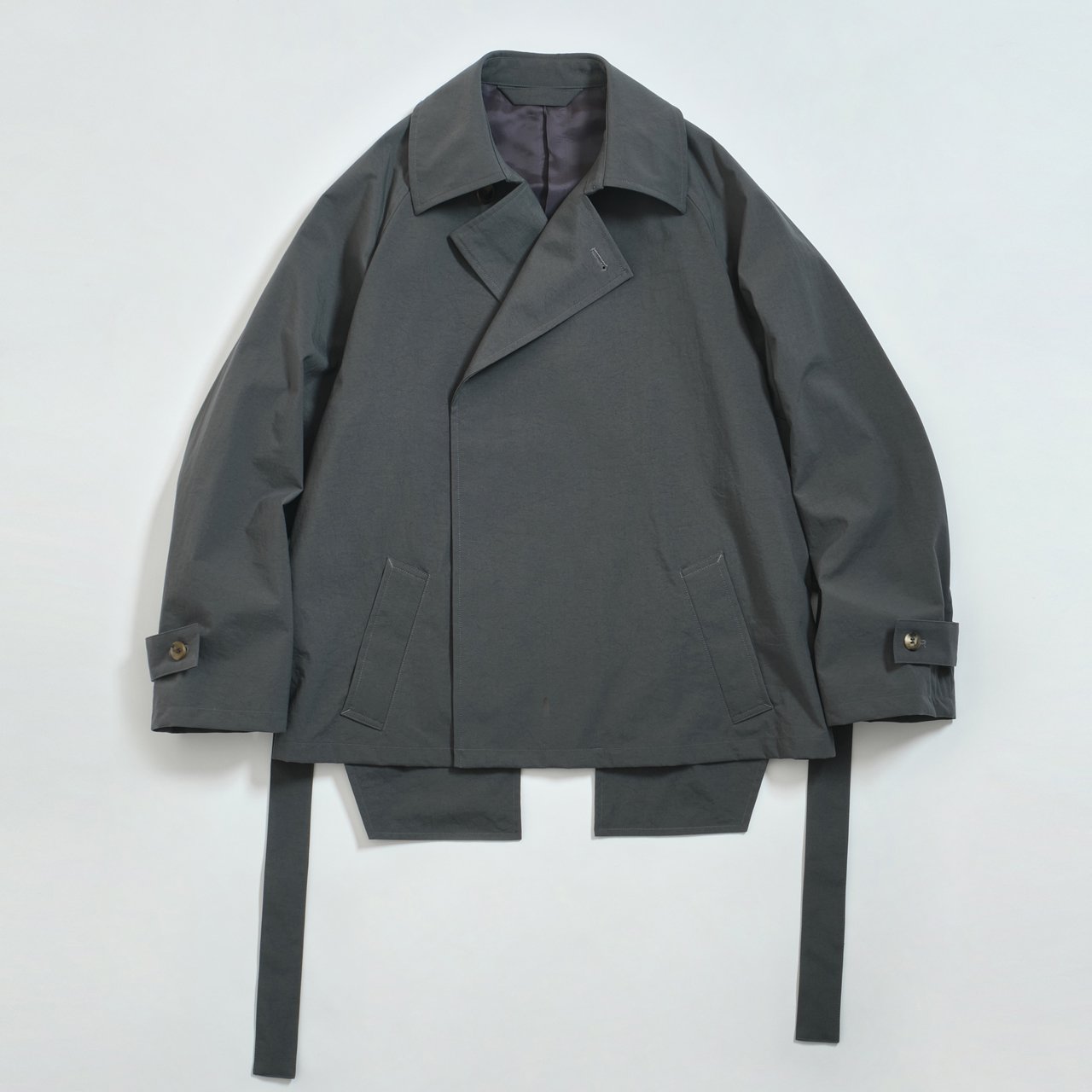 Blanc YM (֥磻)Short Trench Coat Blue Gray