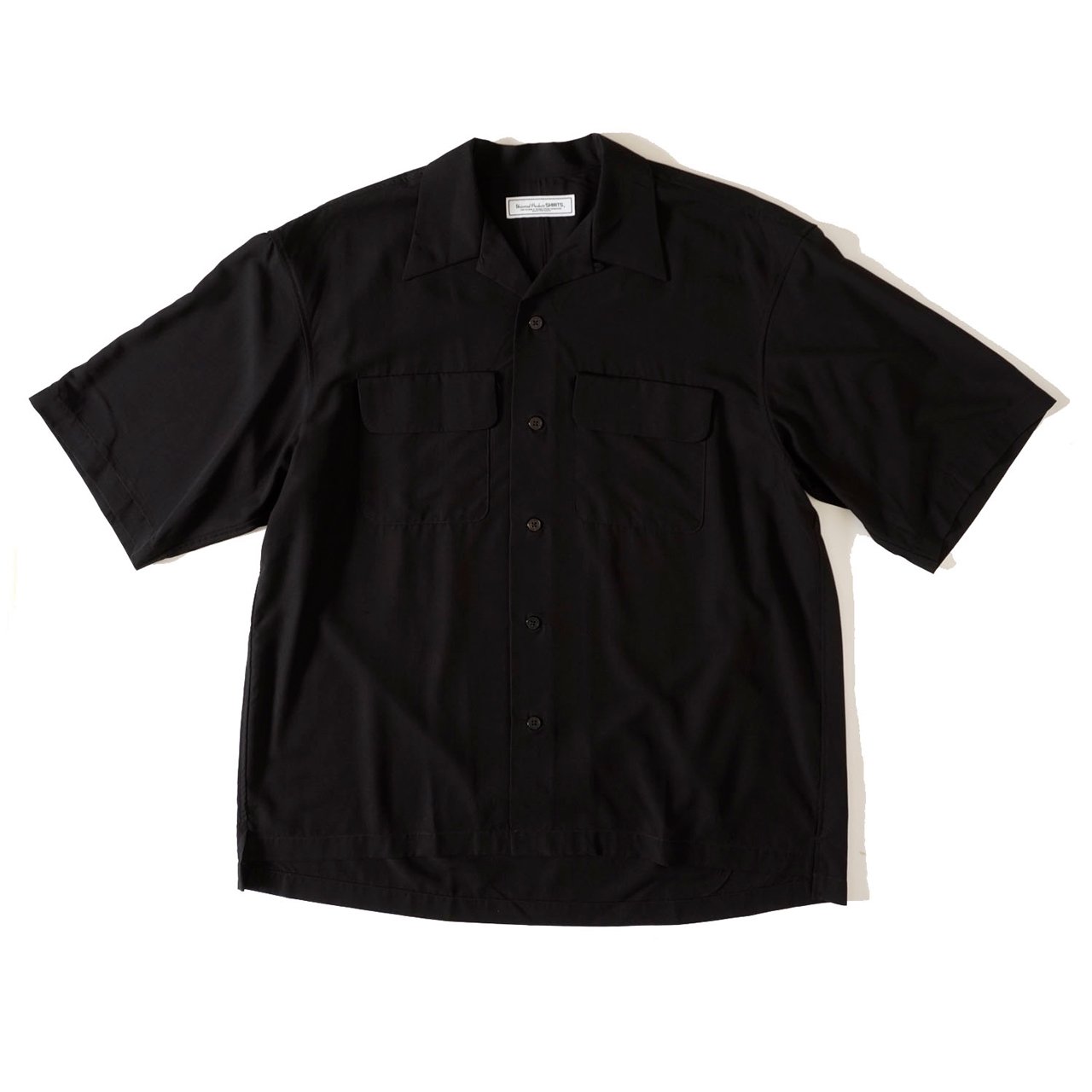 UNIVERSAL PRODUCTS (˥Сץ)OPEN COLLOR SHORT SLEEVE SHIRTS BLACK