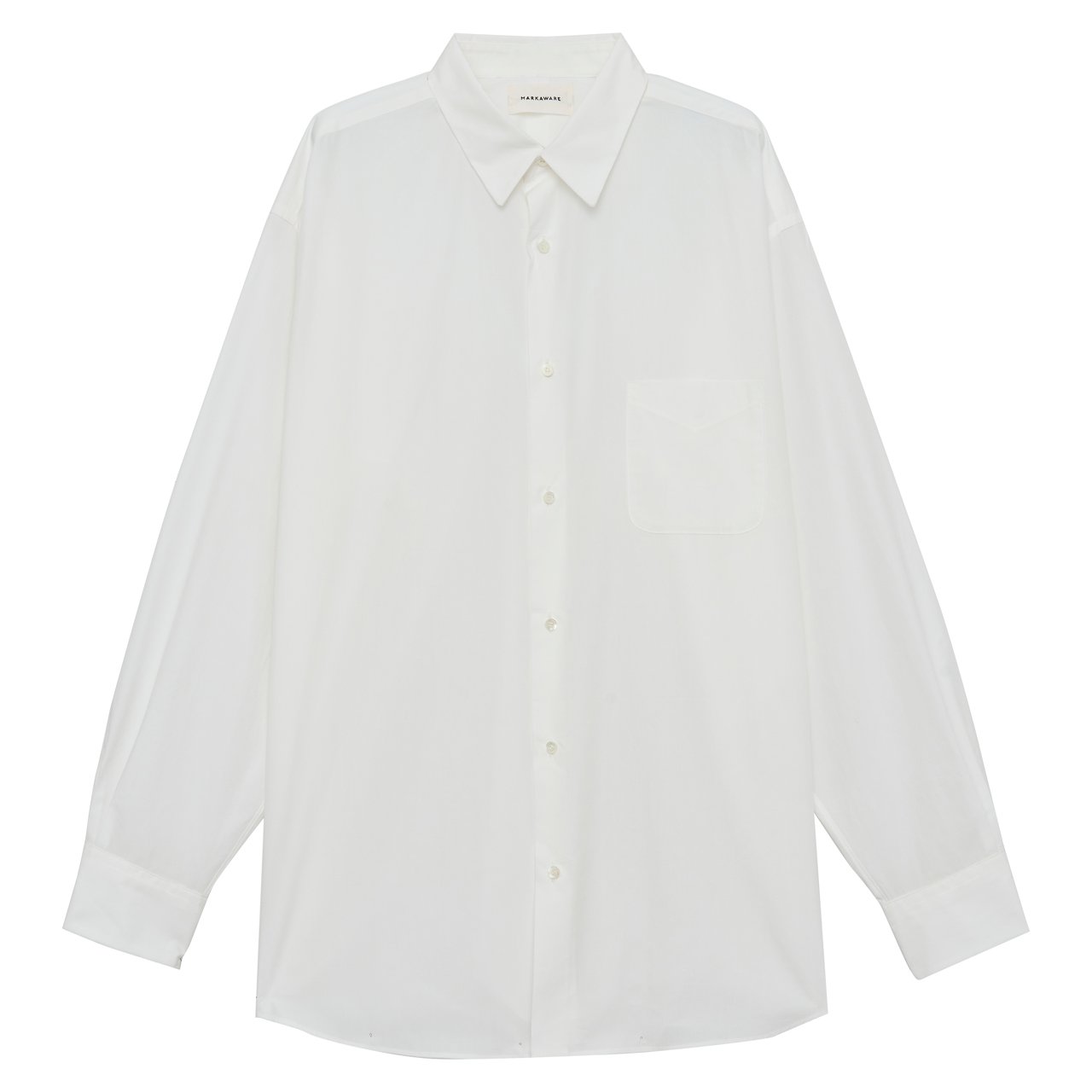 ͽ MARKAWARE (ޡ)COMFORT FIT SHIRT WHITE -ORGANIC GIZA TYPEWRITER-