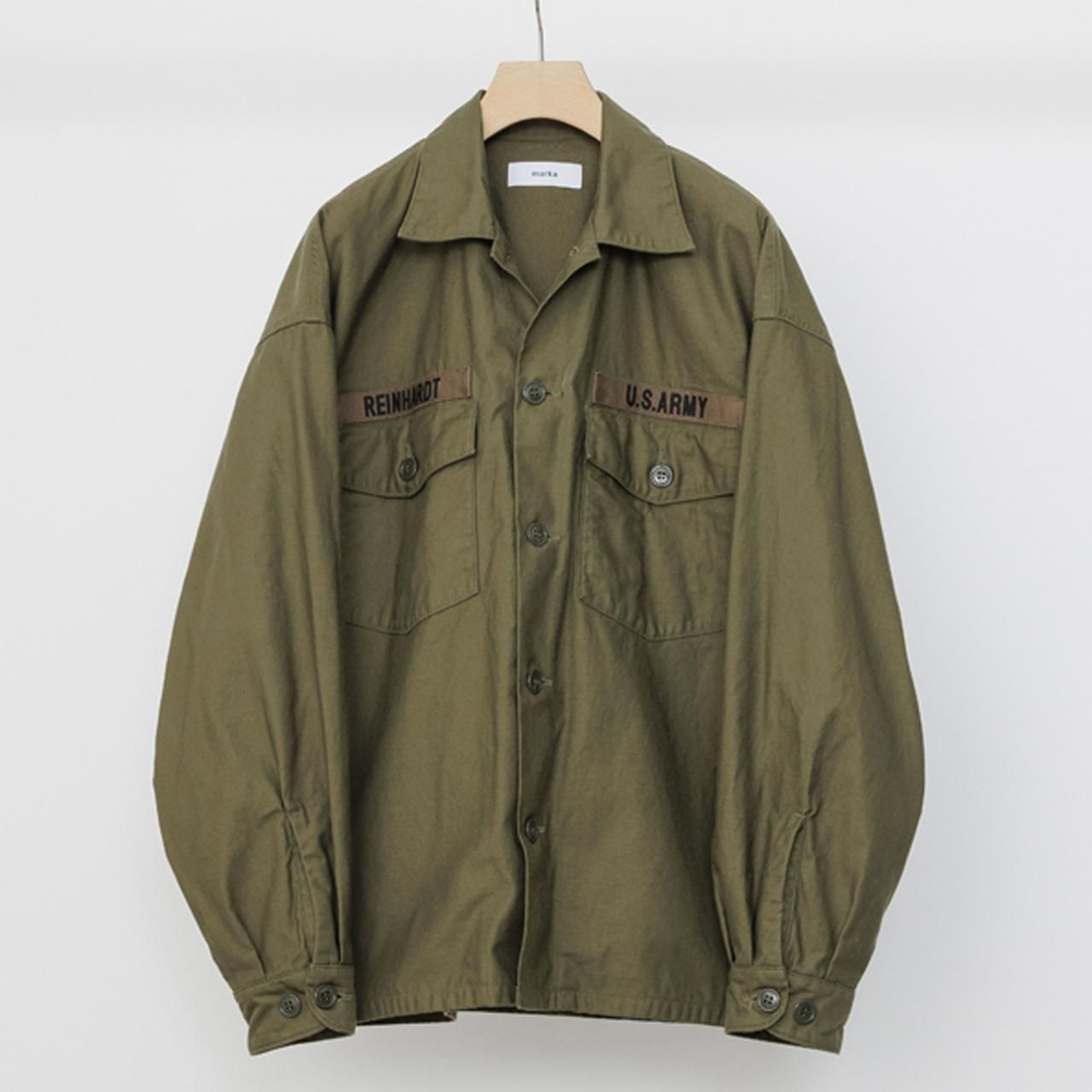 marka (マーカ)｜UTILITY SHIRT OLIVE -ORGANIC COTTON BACK SATIN-