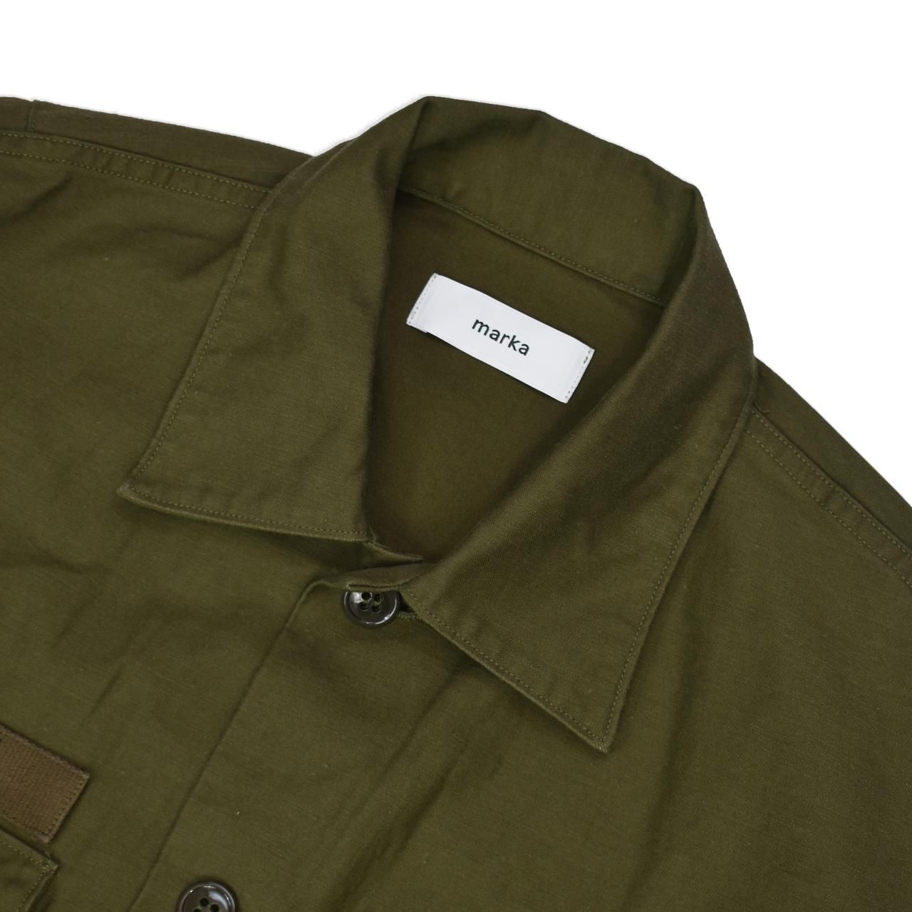 marka (マーカ)｜UTILITY SHIRT OLIVE -ORGANIC COTTON BACK SATIN-