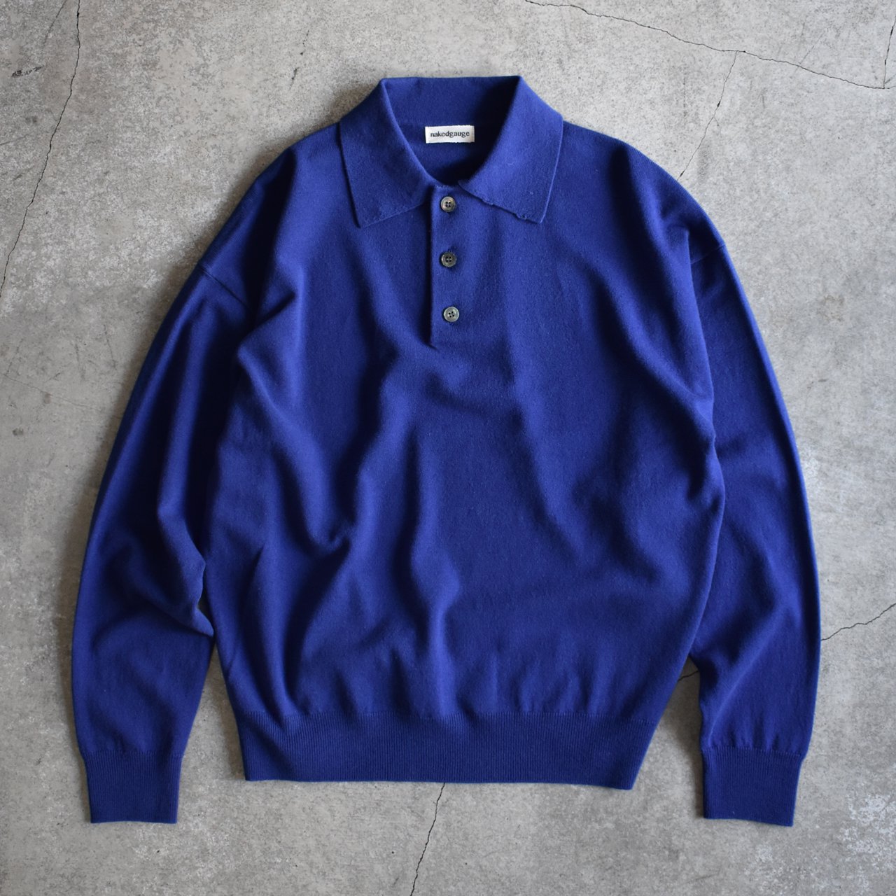 25%OFF nakedgauge(ͥåɥ)CLASSIC WOOL YARN '80 POLO' JAMPER BLUE