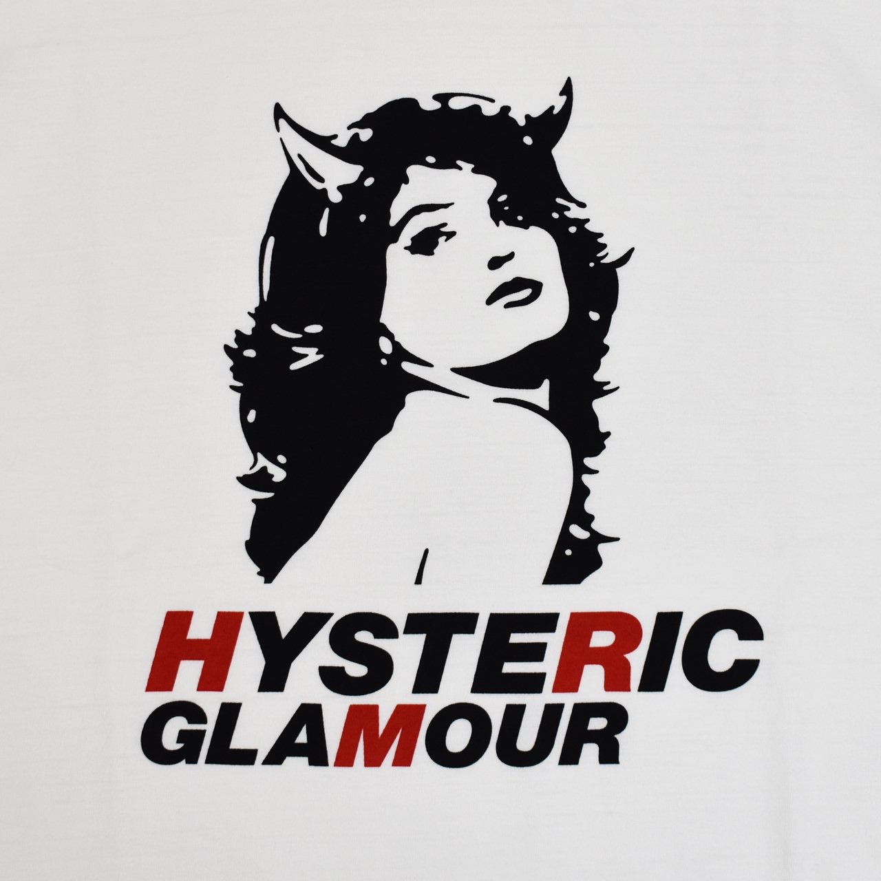 <img class='new_mark_img1' src='https://img.shop-pro.jp/img/new/icons5.gif' style='border:none;display:inline;margin:0px;padding:0px;width:auto;' />HYSTERIC GLAMOUR (ヒステリックグラマー)｜2TONE DEVIL WOMAN Tシャツ ホワイト