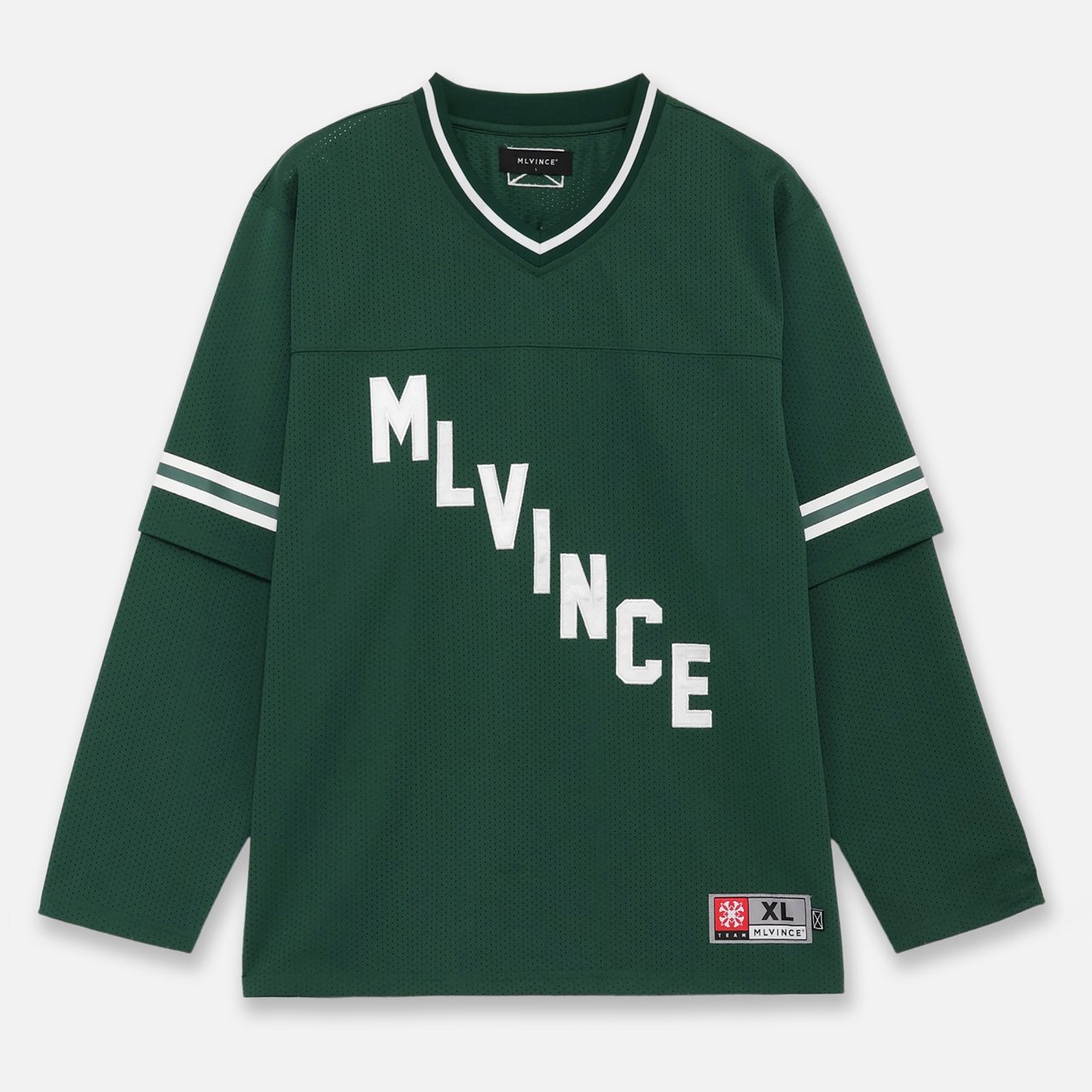 <img class='new_mark_img1' src='https://img.shop-pro.jp/img/new/icons5.gif' style='border:none;display:inline;margin:0px;padding:0px;width:auto;' />MLVINCE () | LAYERED L/S FOOTBALL SHIRT GREEN